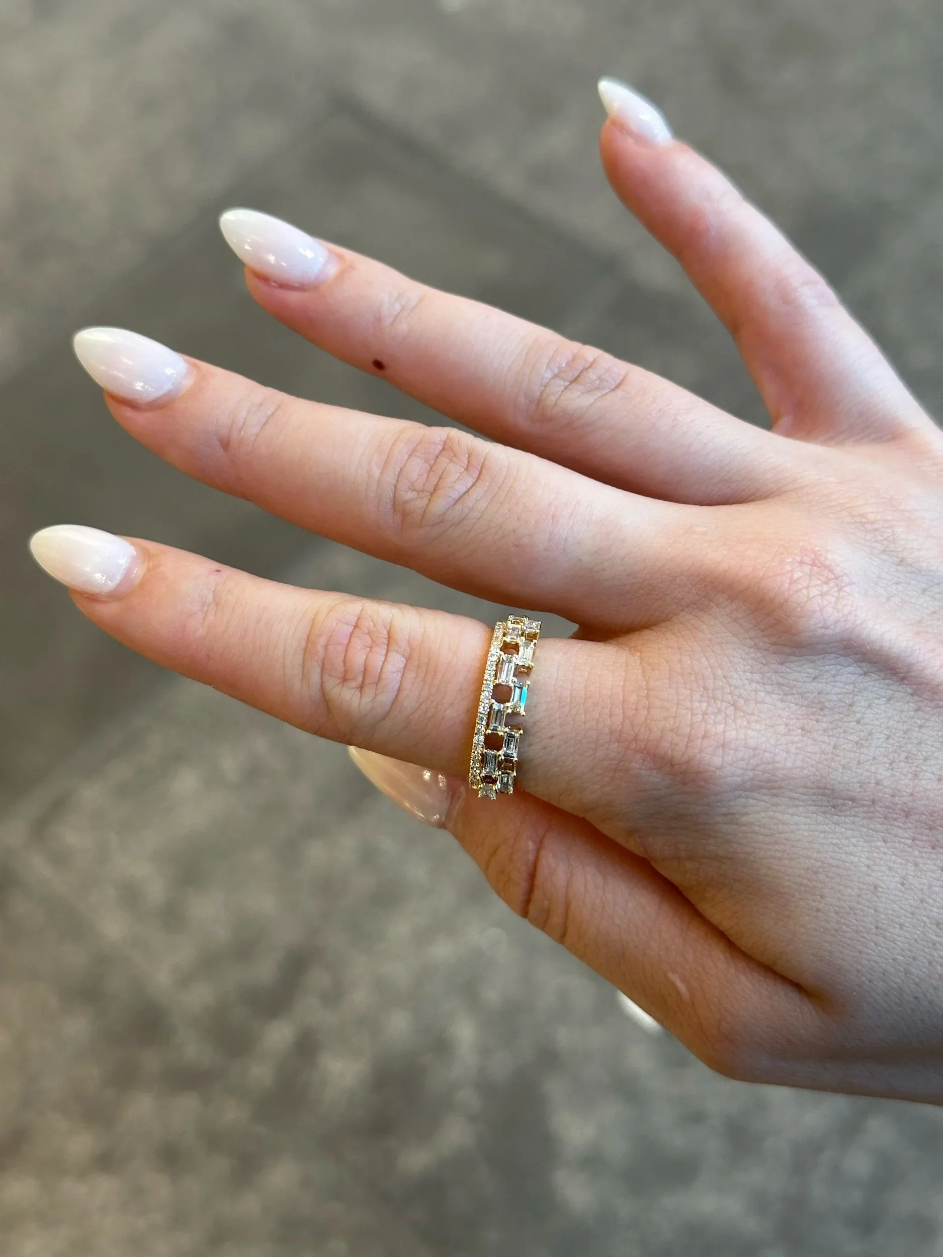 Ladies Baguette and Round Diamond Band - Image 2