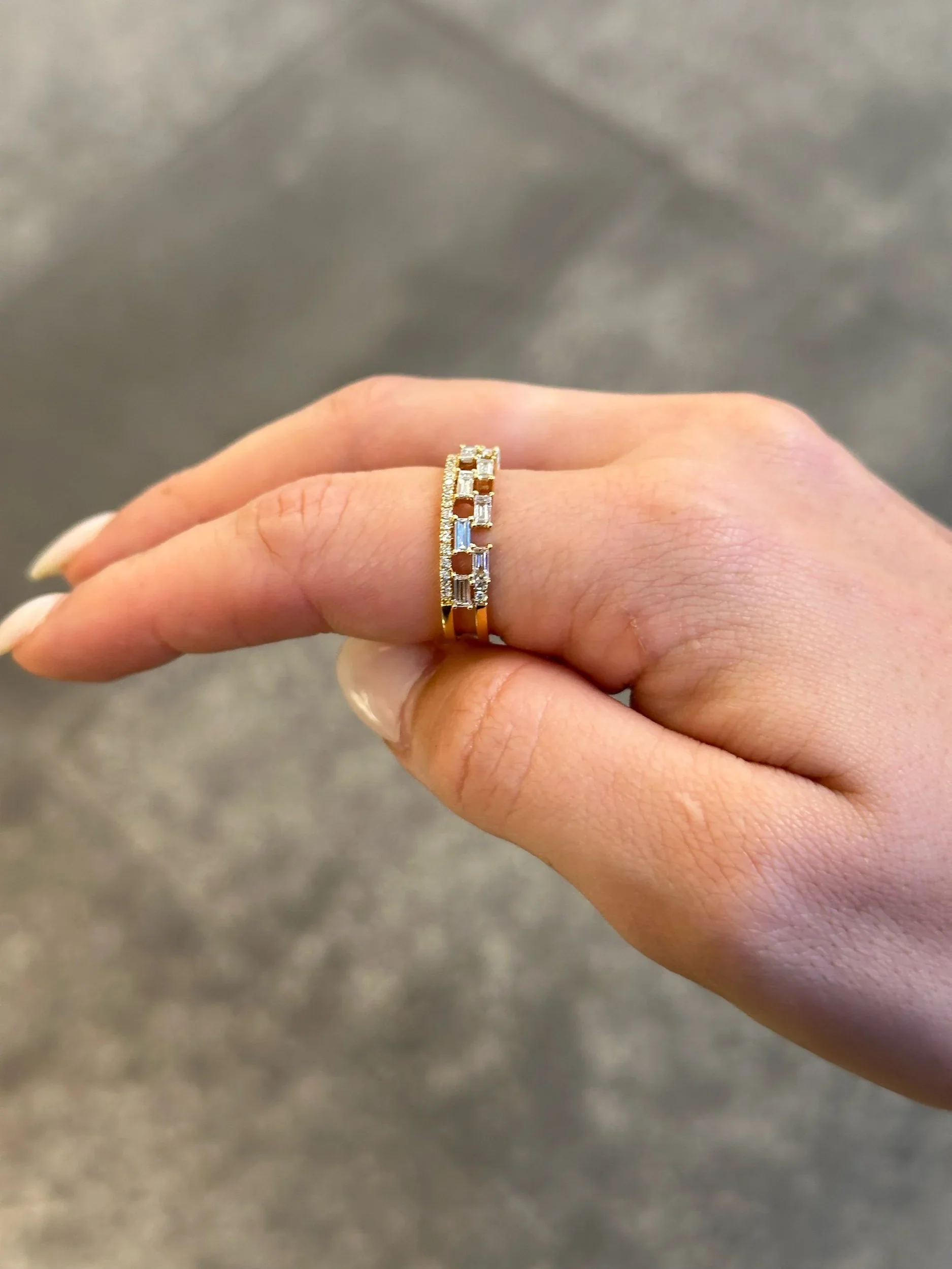 Ladies Baguette and Round Diamond Band - Image 3