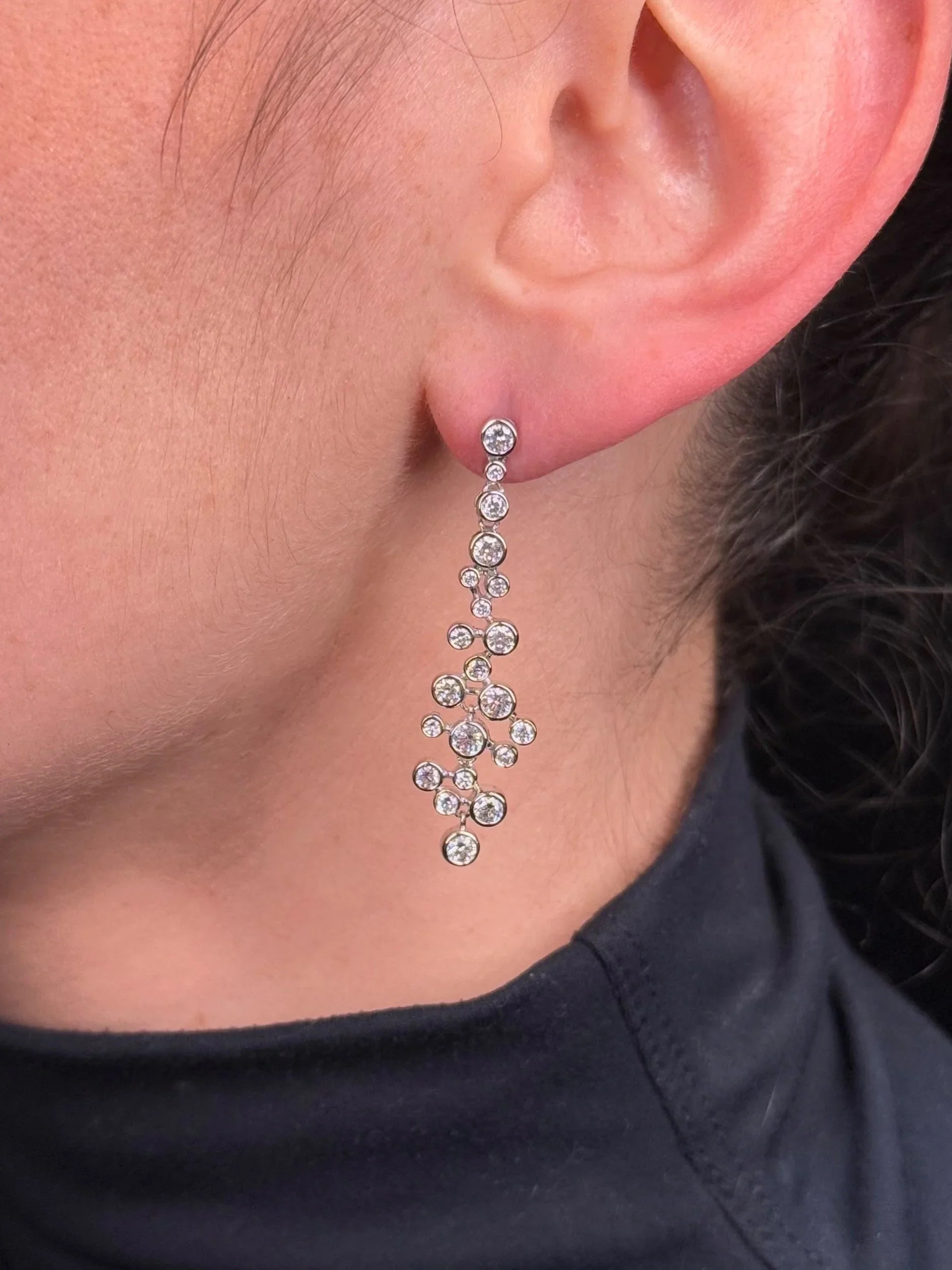Ladies Bezel Diamond Earrings