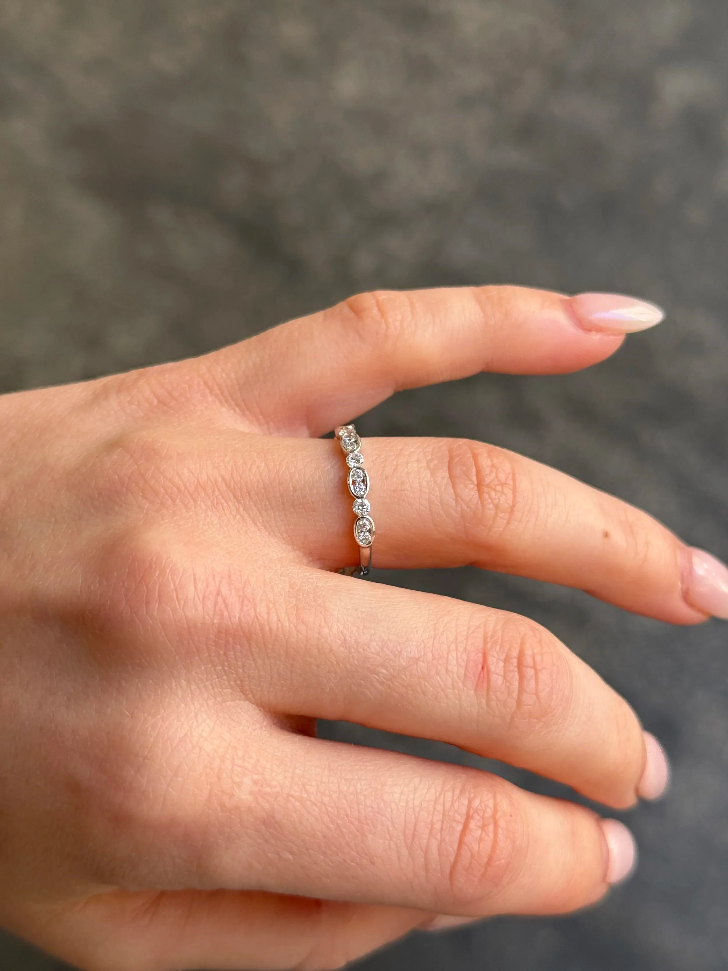 Ladies Bezel Set Wedding Band - Image 3