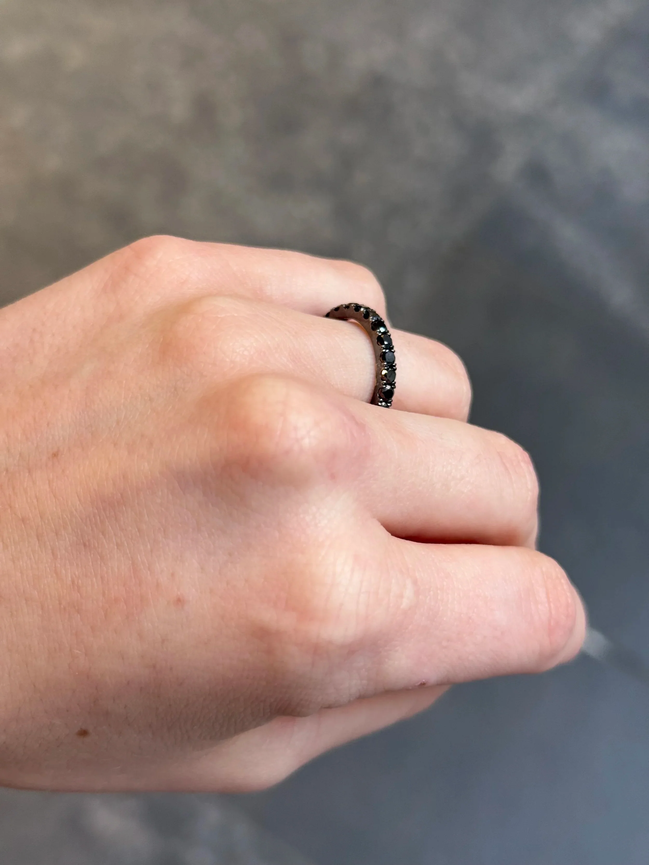 Ladies Black Diamond Eternity Wedding Band - Image 3