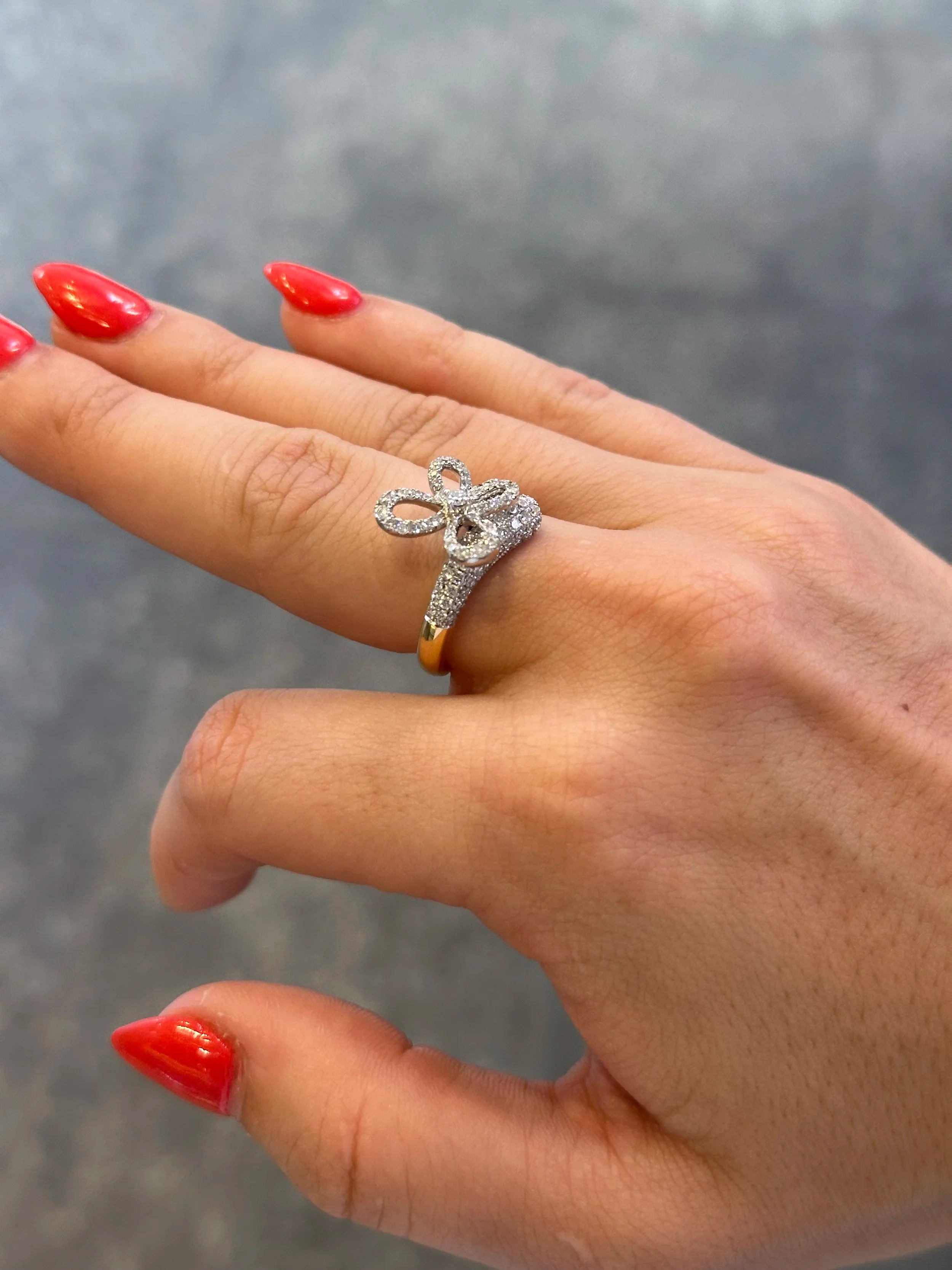 Ladies Butterfly Pave Set Ring - Image 3