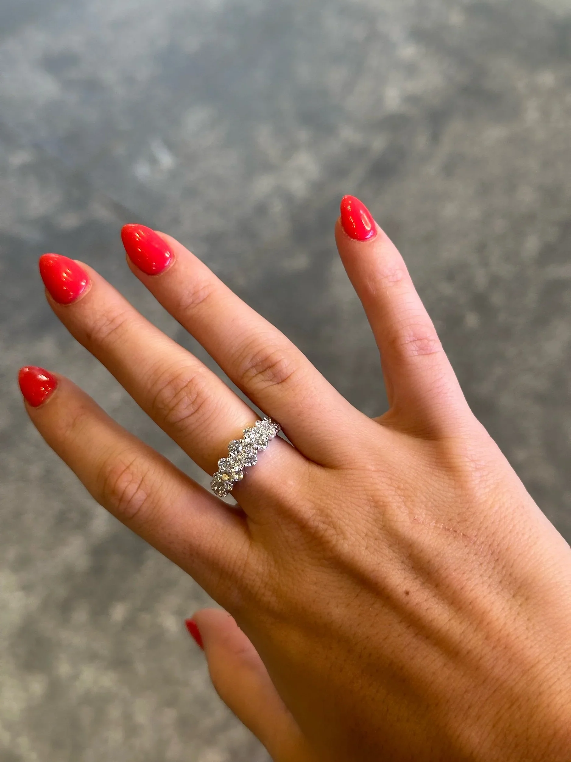 Ladies Oval Shape Cluster Diamond Ring - Image 2