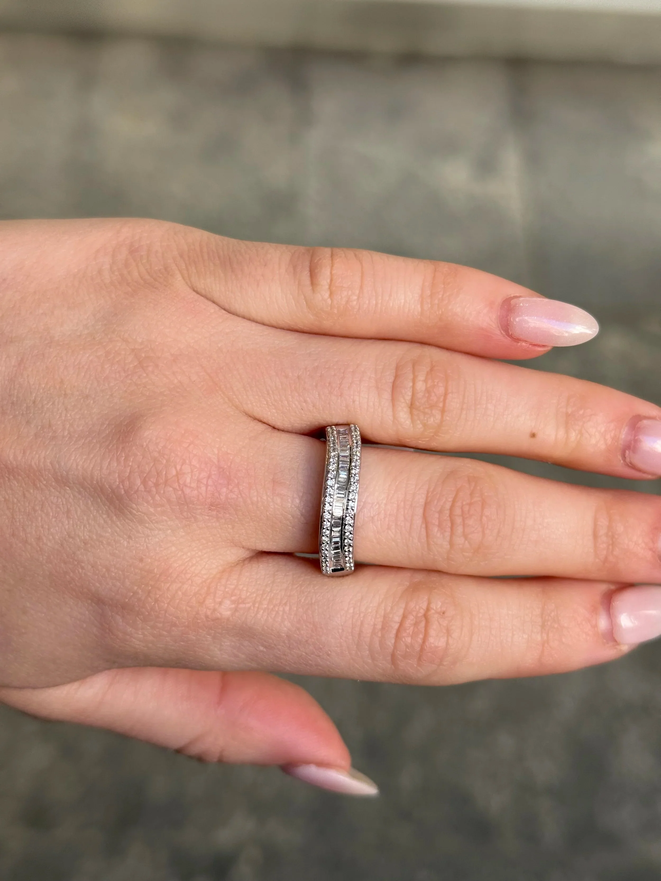 Ladies Curvy Round and Baguette Diamond - Image 2