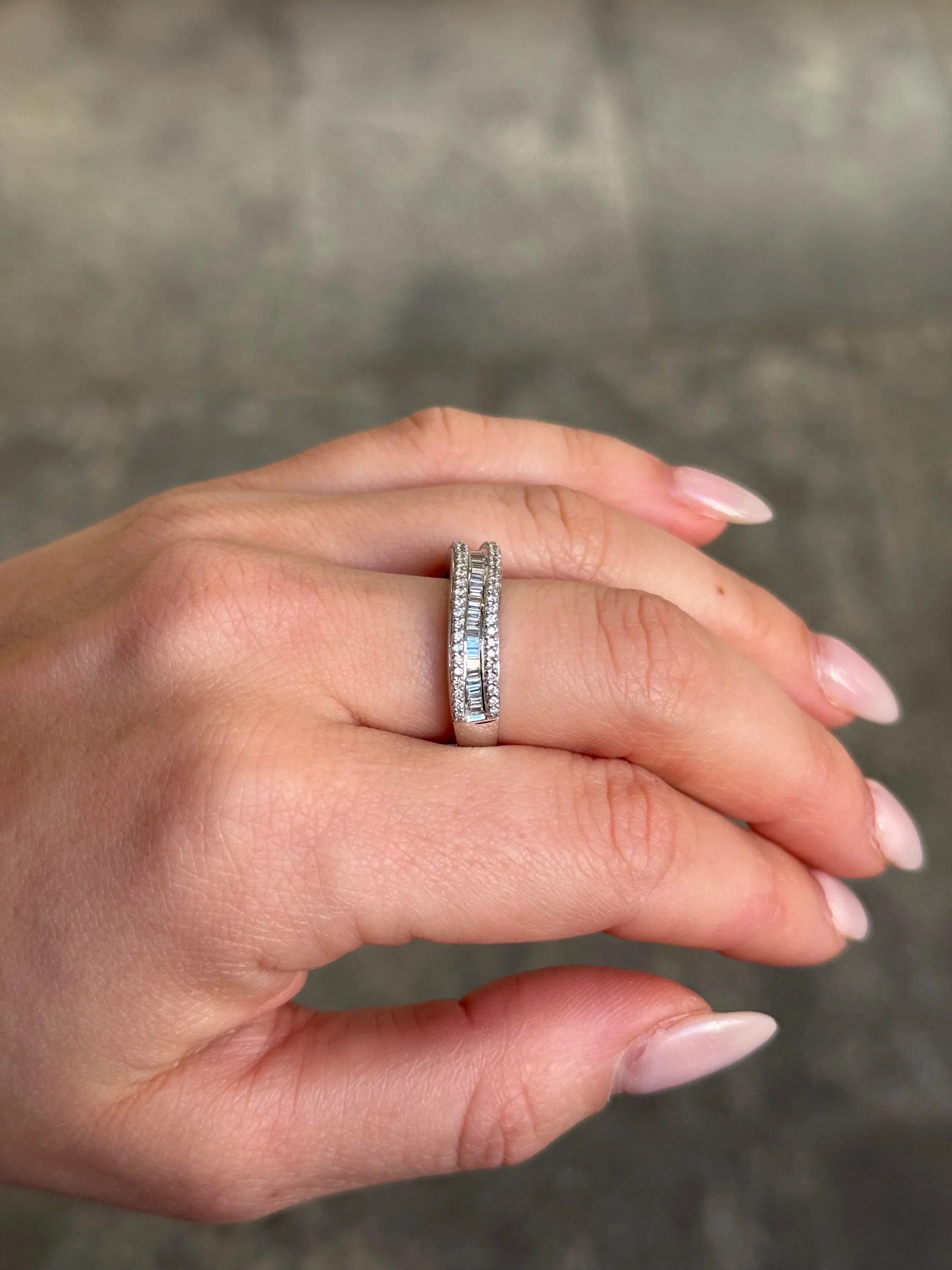 Ladies Curvy Round and Baguette Diamond - Image 4
