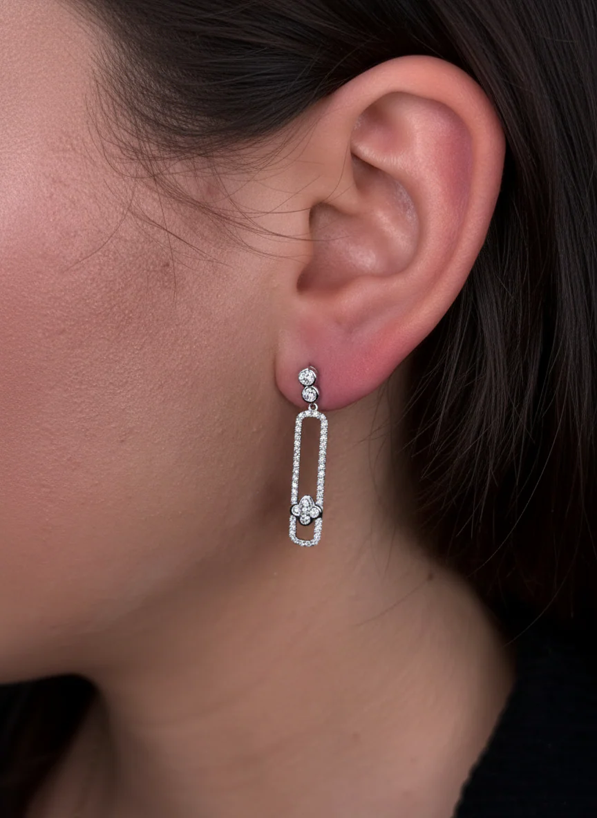 Ladies Dangling Clover Earring - Image 4