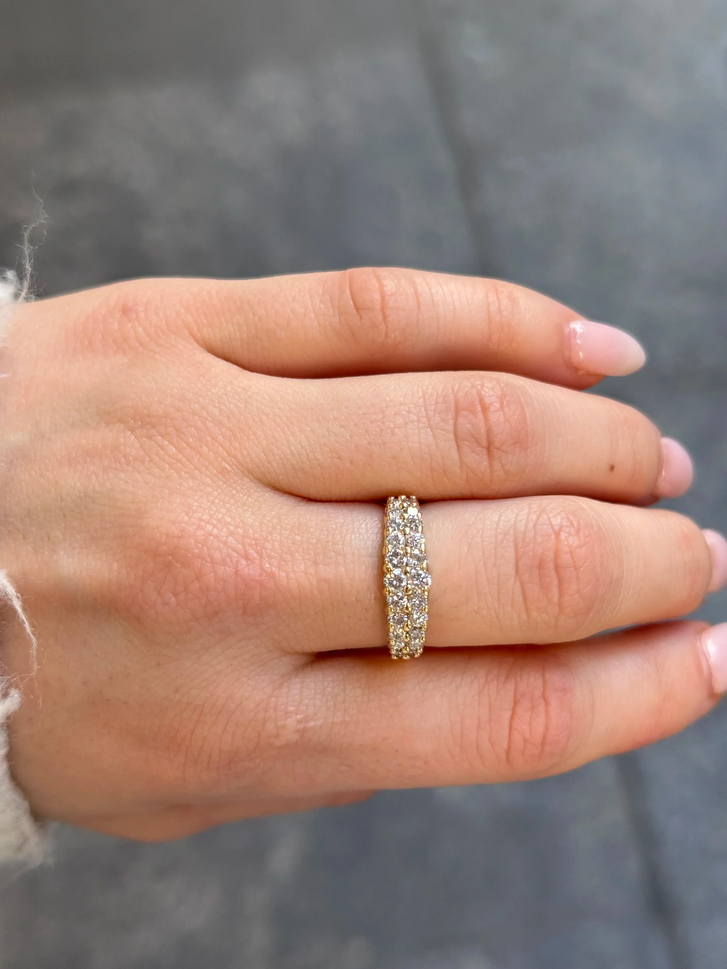 Ladies Double Row Graduated Diamond Ring - Image 2