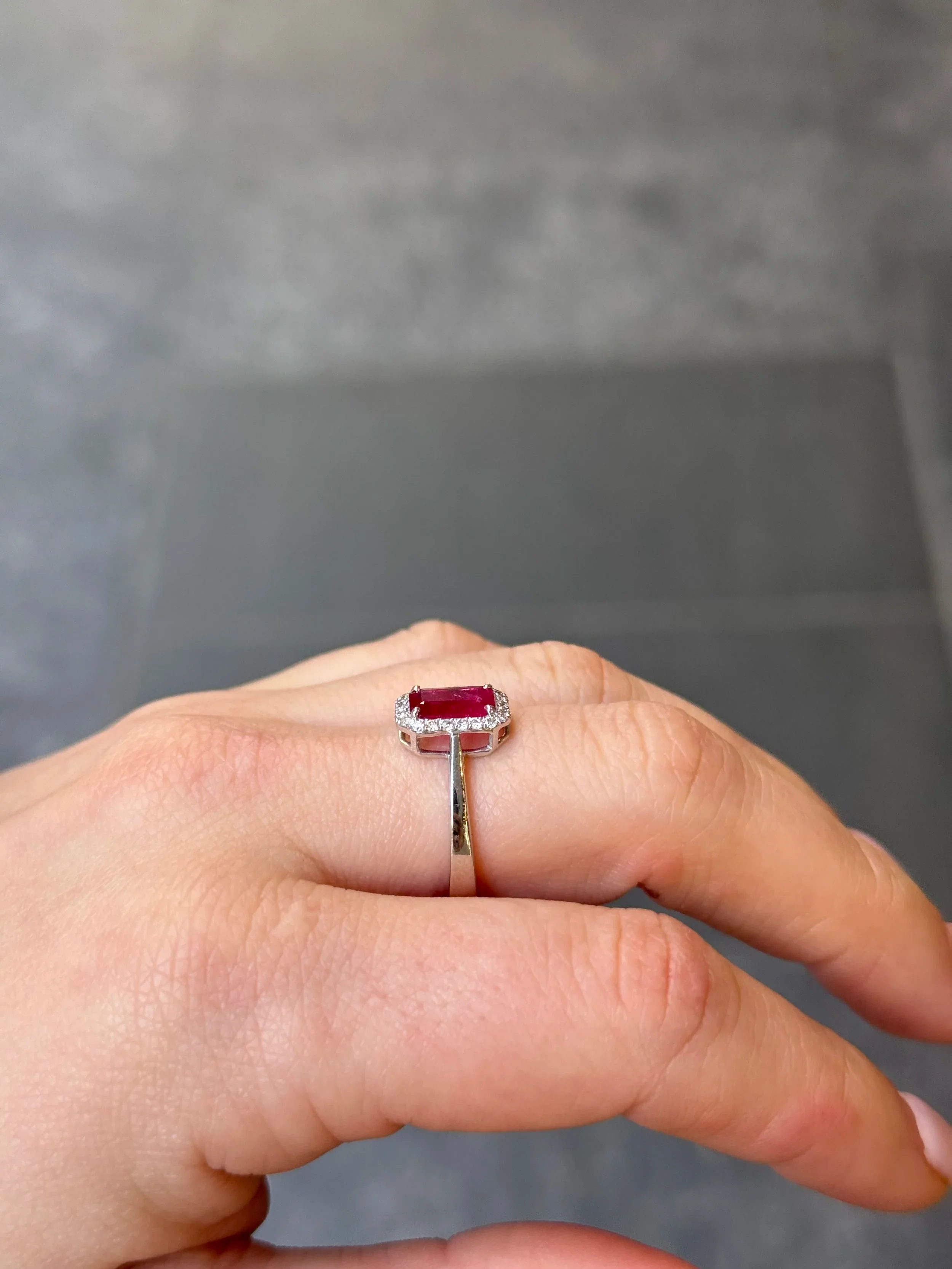 Ladies Emerald Cut Ruby and Diamond Ring - Image 3