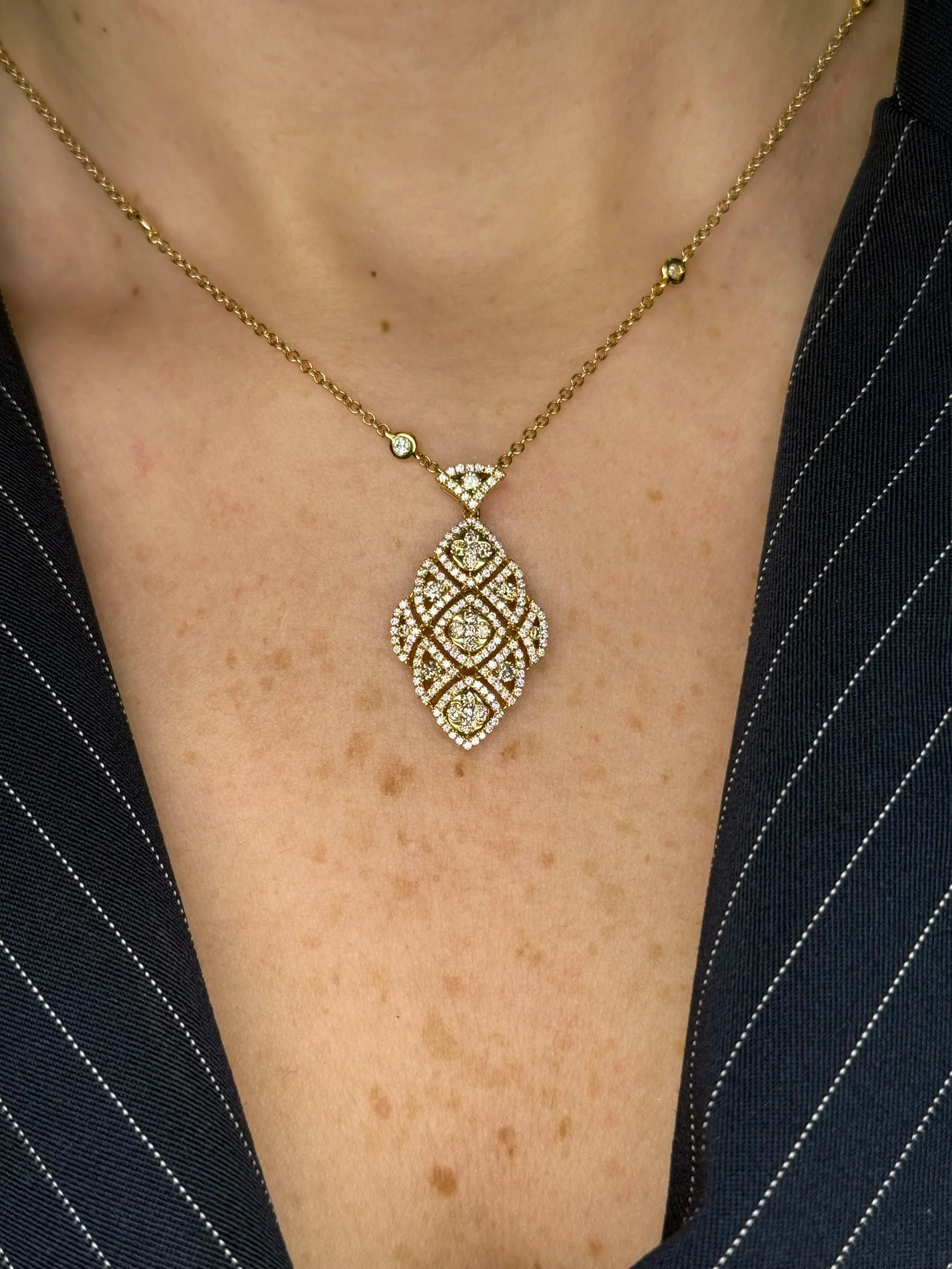 Ladies Fancy Champagne Diamond Pendant - Image 2