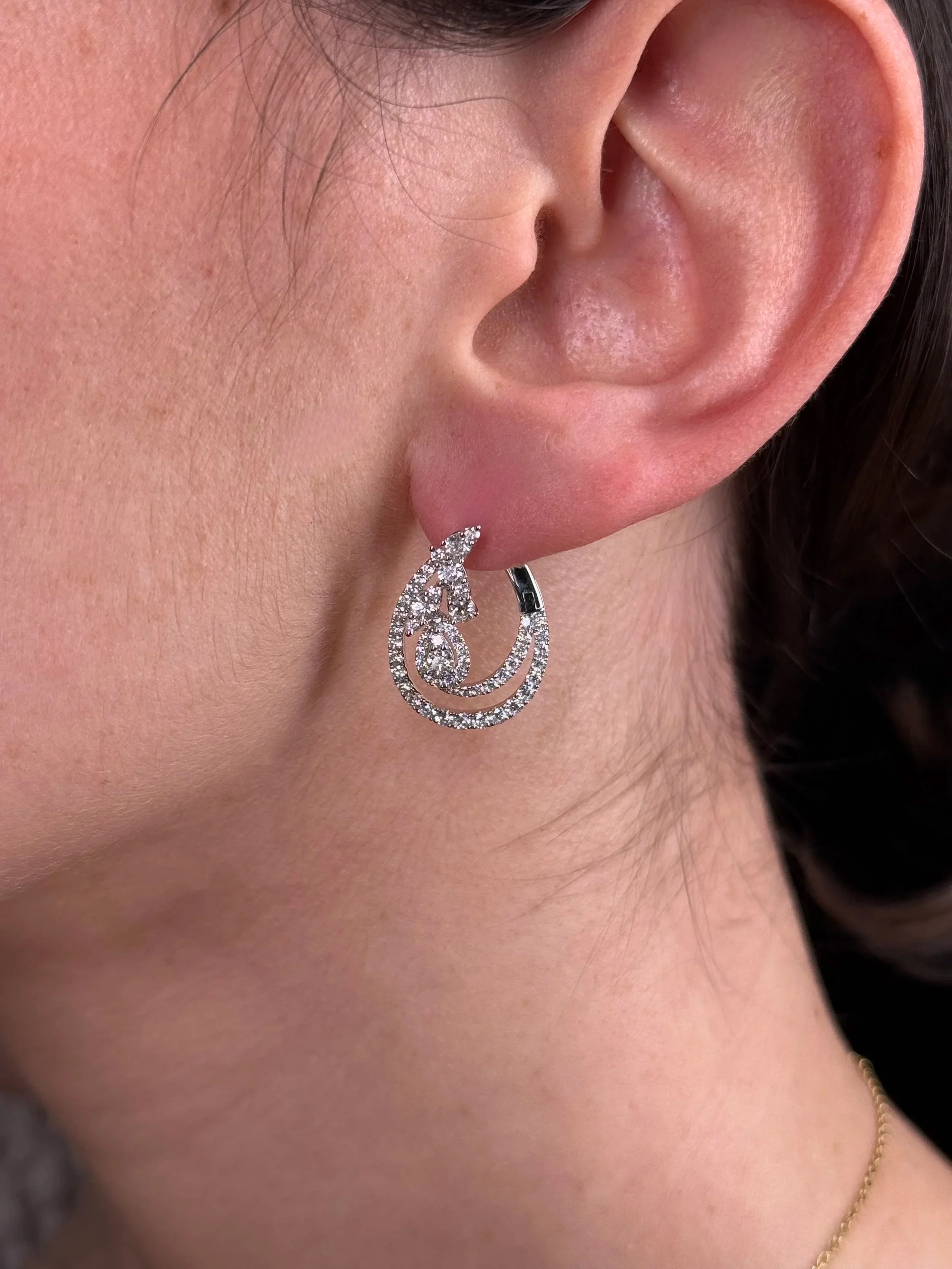 Ladies Fancy Diamond Earrings - Image 2