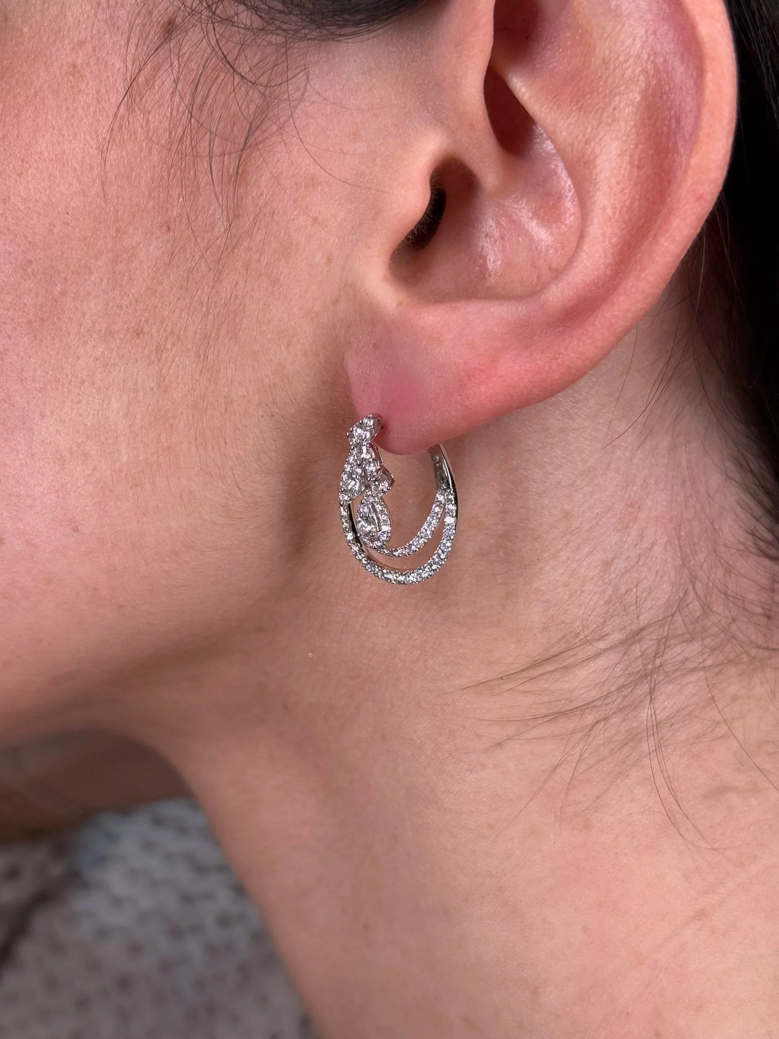 Ladies Fancy Diamond Earrings - Image 3