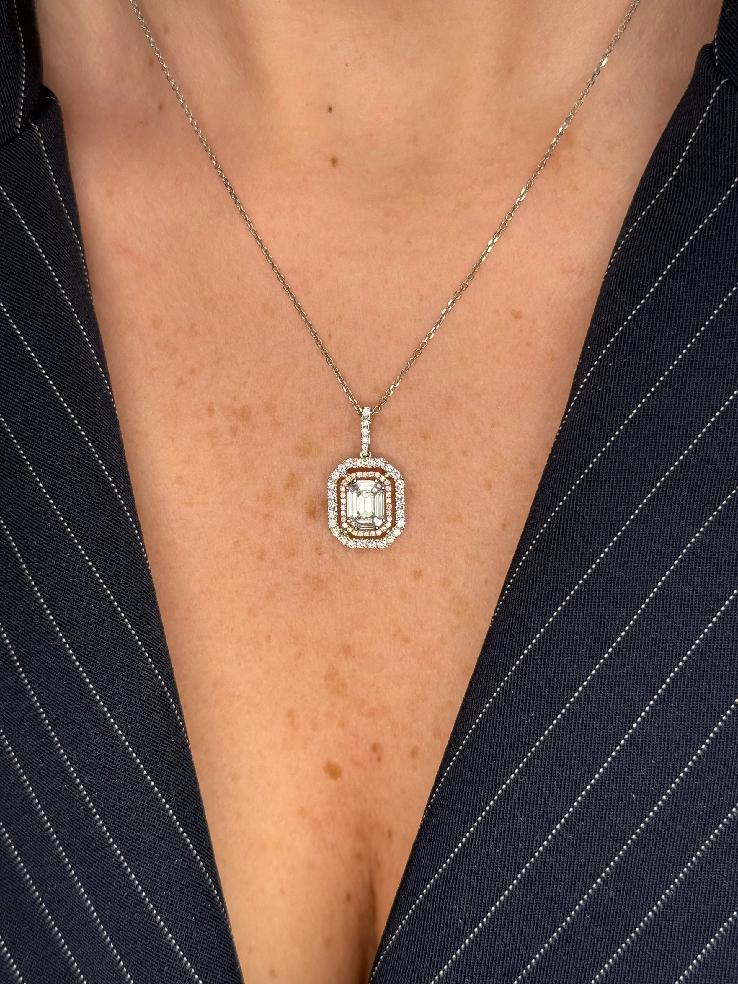Ladies Fancy Emerald Cluster Pendant - Image 2