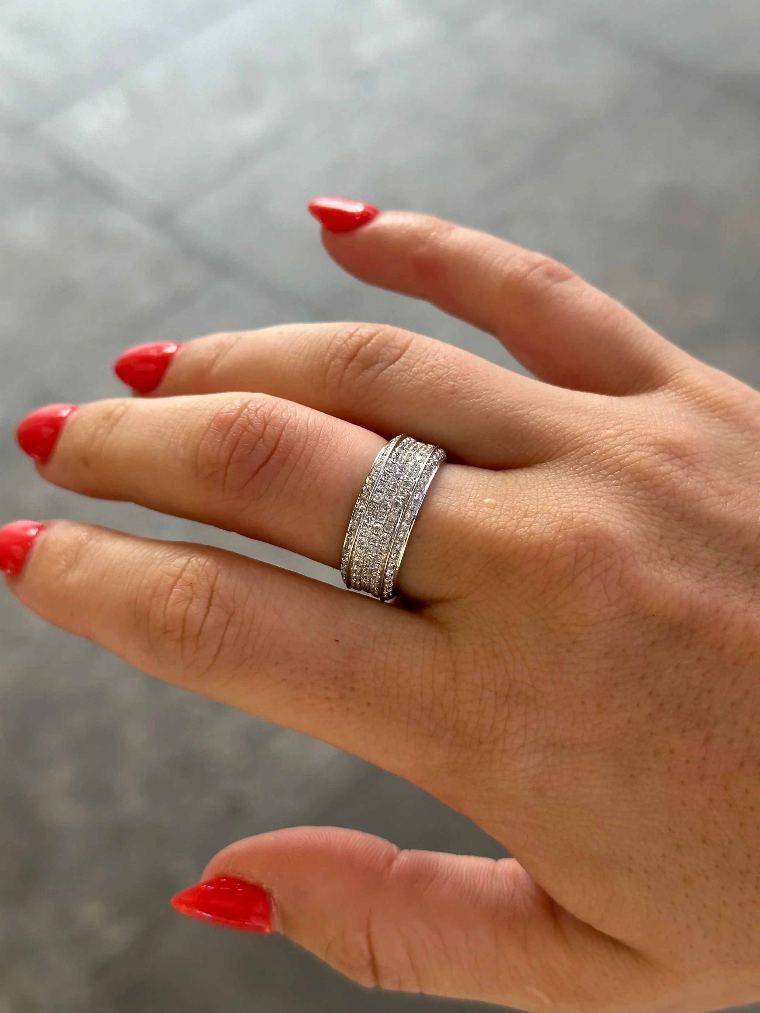 Ladies Five Row Pave Set Eternity Band - Image 2