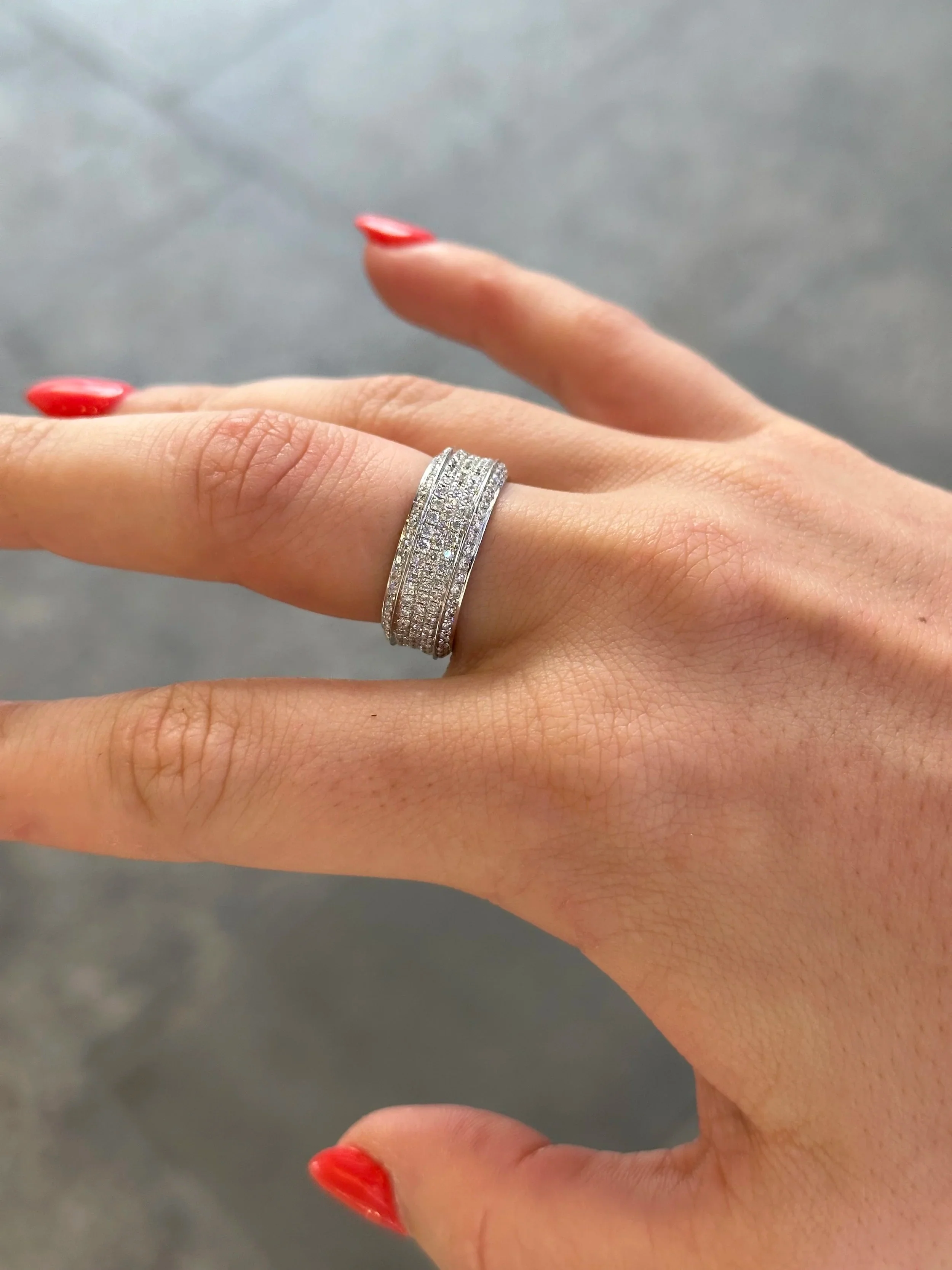 Ladies Five Row Pave Set Eternity Band - Image 3