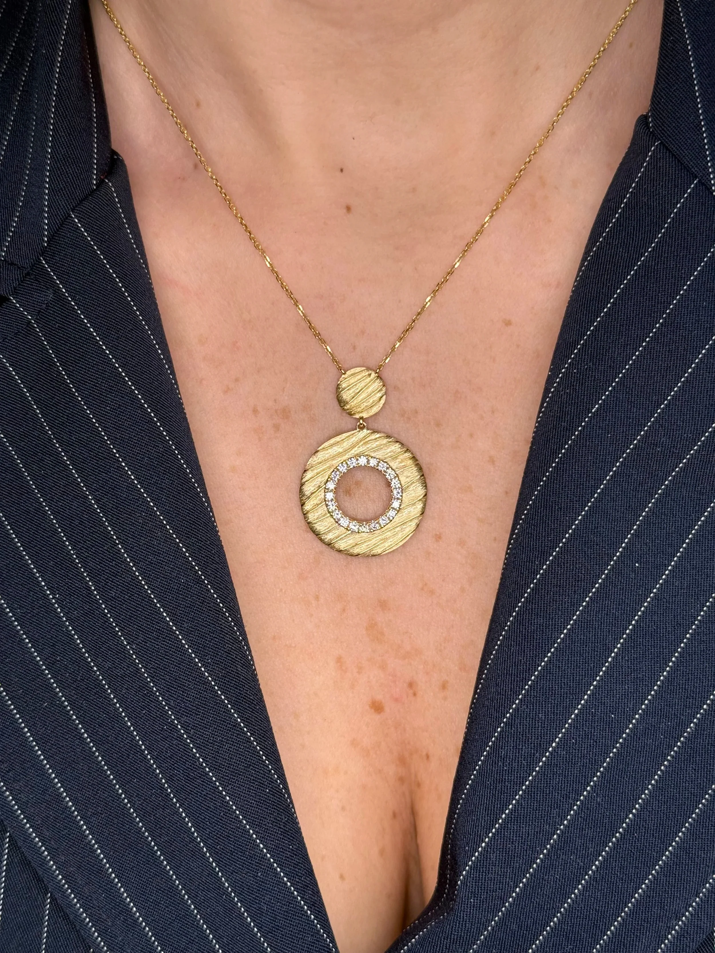Ladies Gold and Diamond Pendant - Image 2