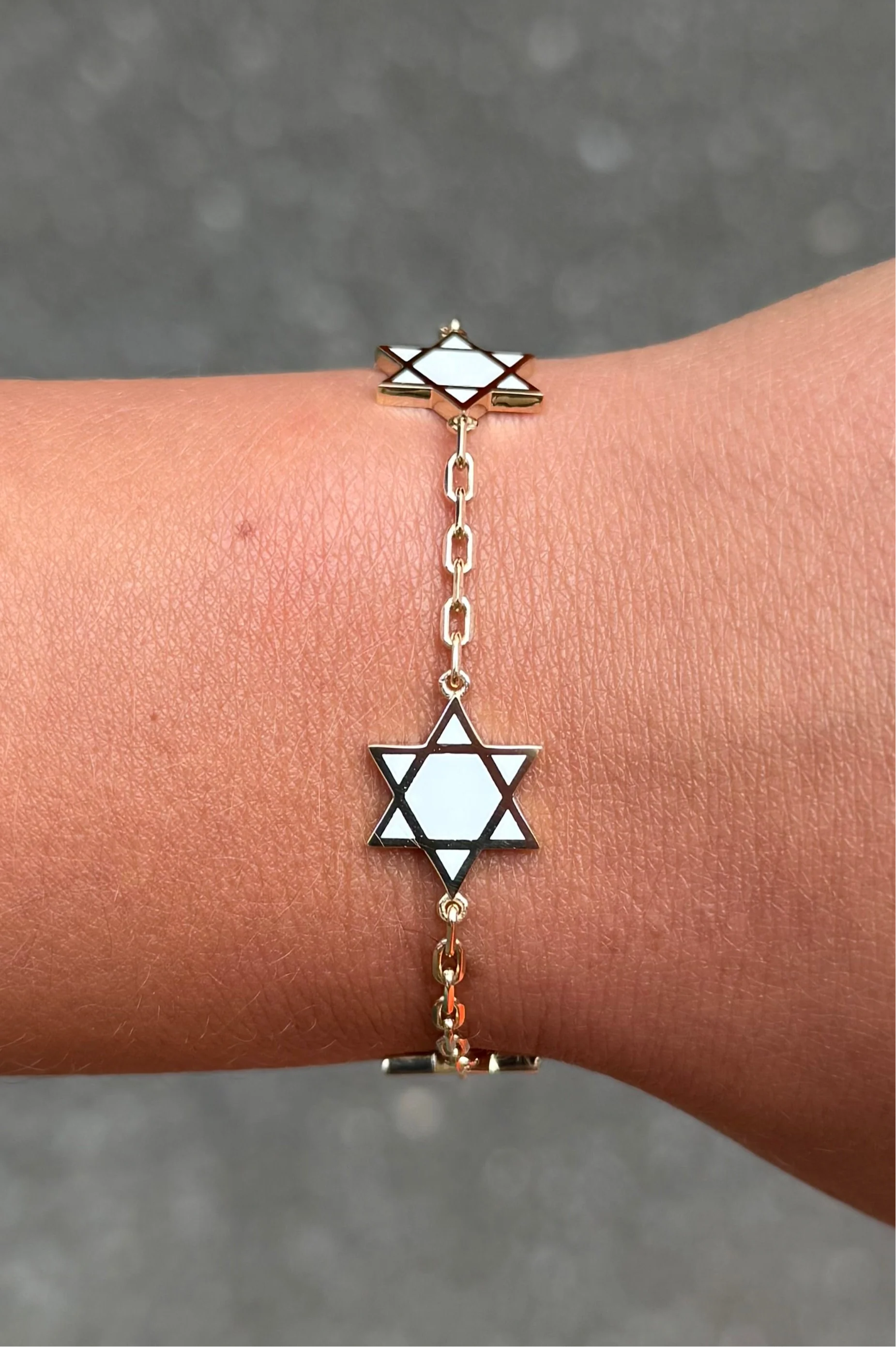 Ladies Gold Star of David Bracelet - Image 2