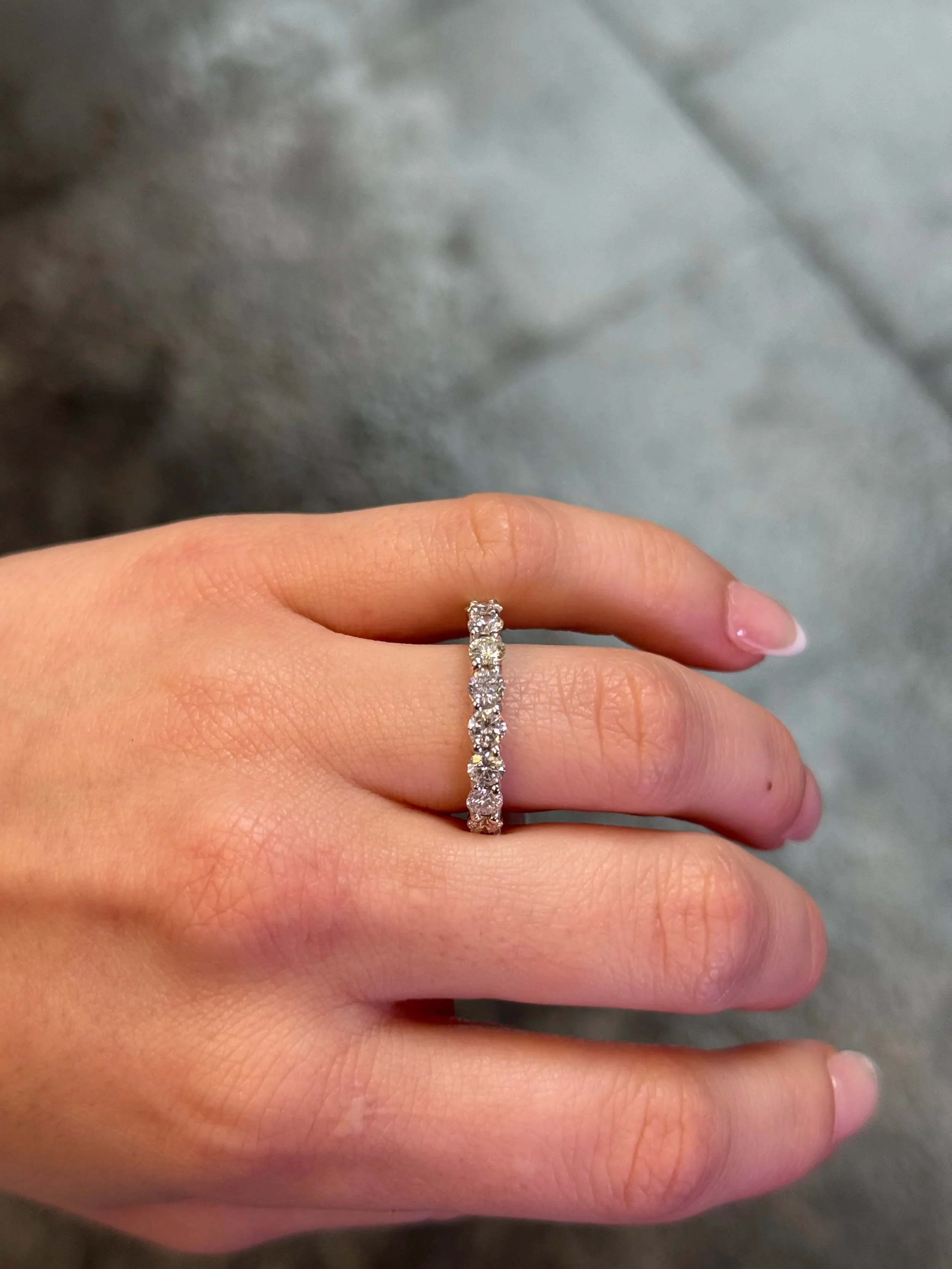 Ladies Halfway Diamond Wedding Band - Image 2