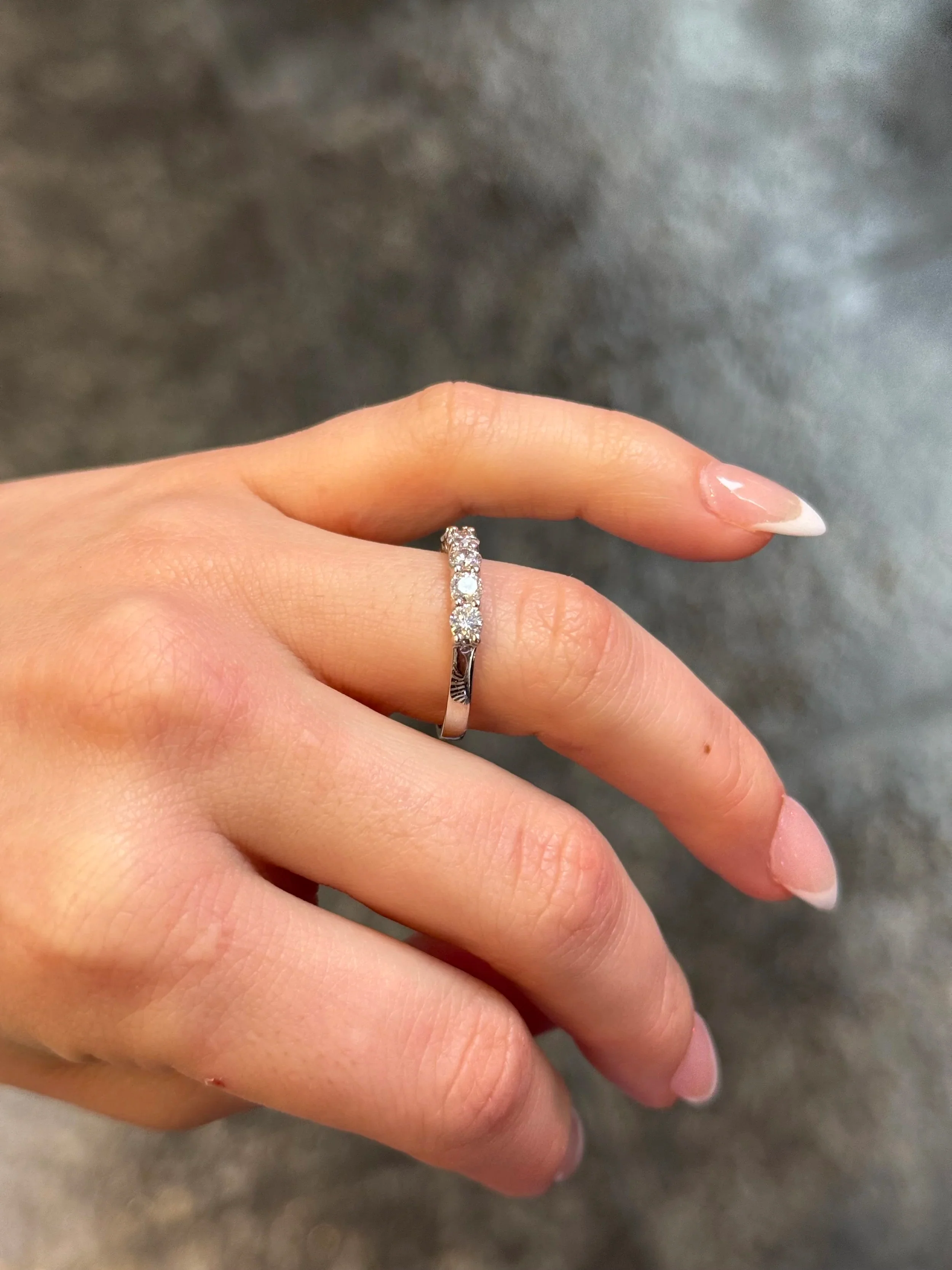 Ladies Halfway Diamond Wedding Band - Image 3