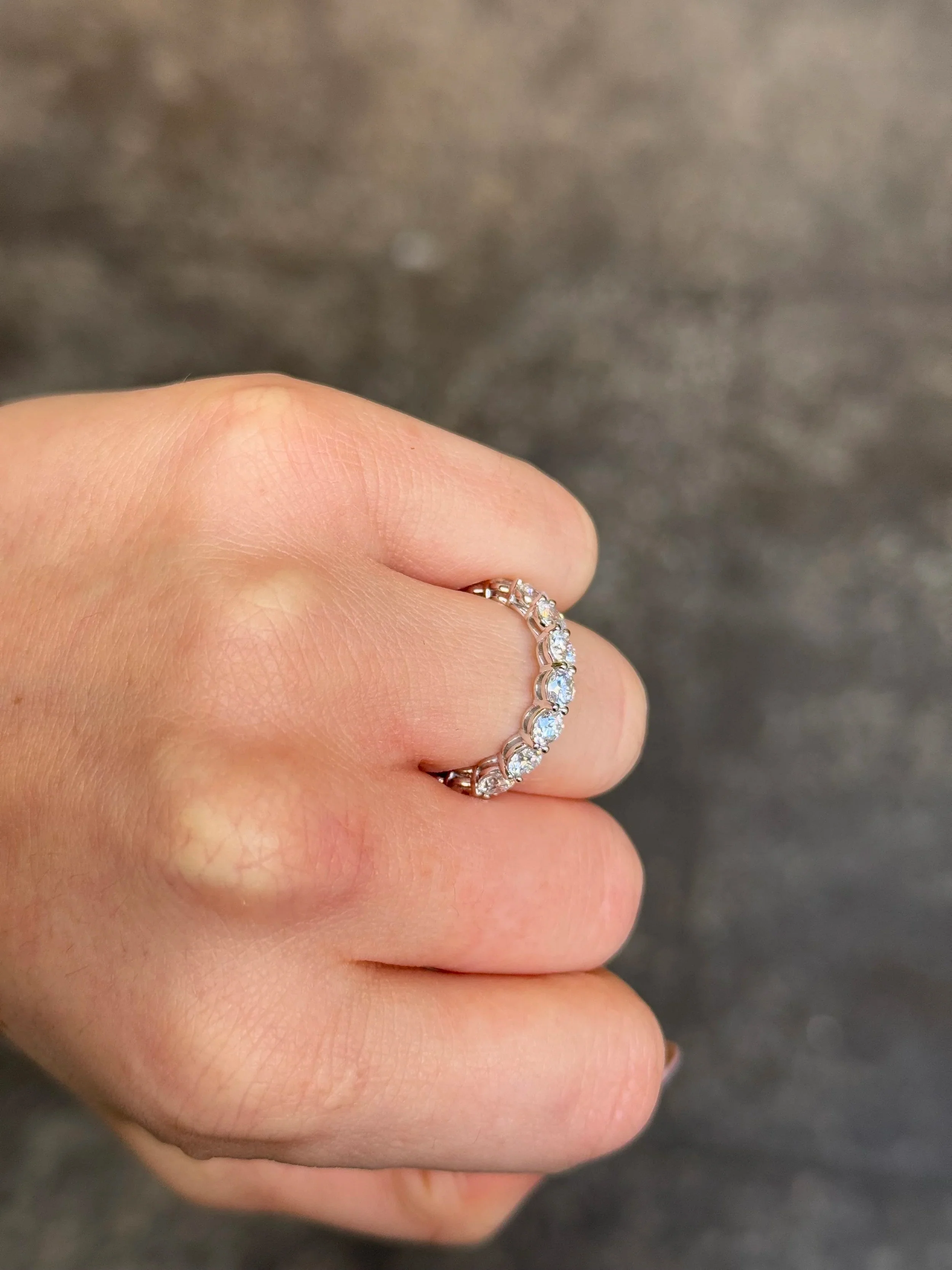 Ladies Lab Grown 3ct Eternity Wedding Band - Image 3