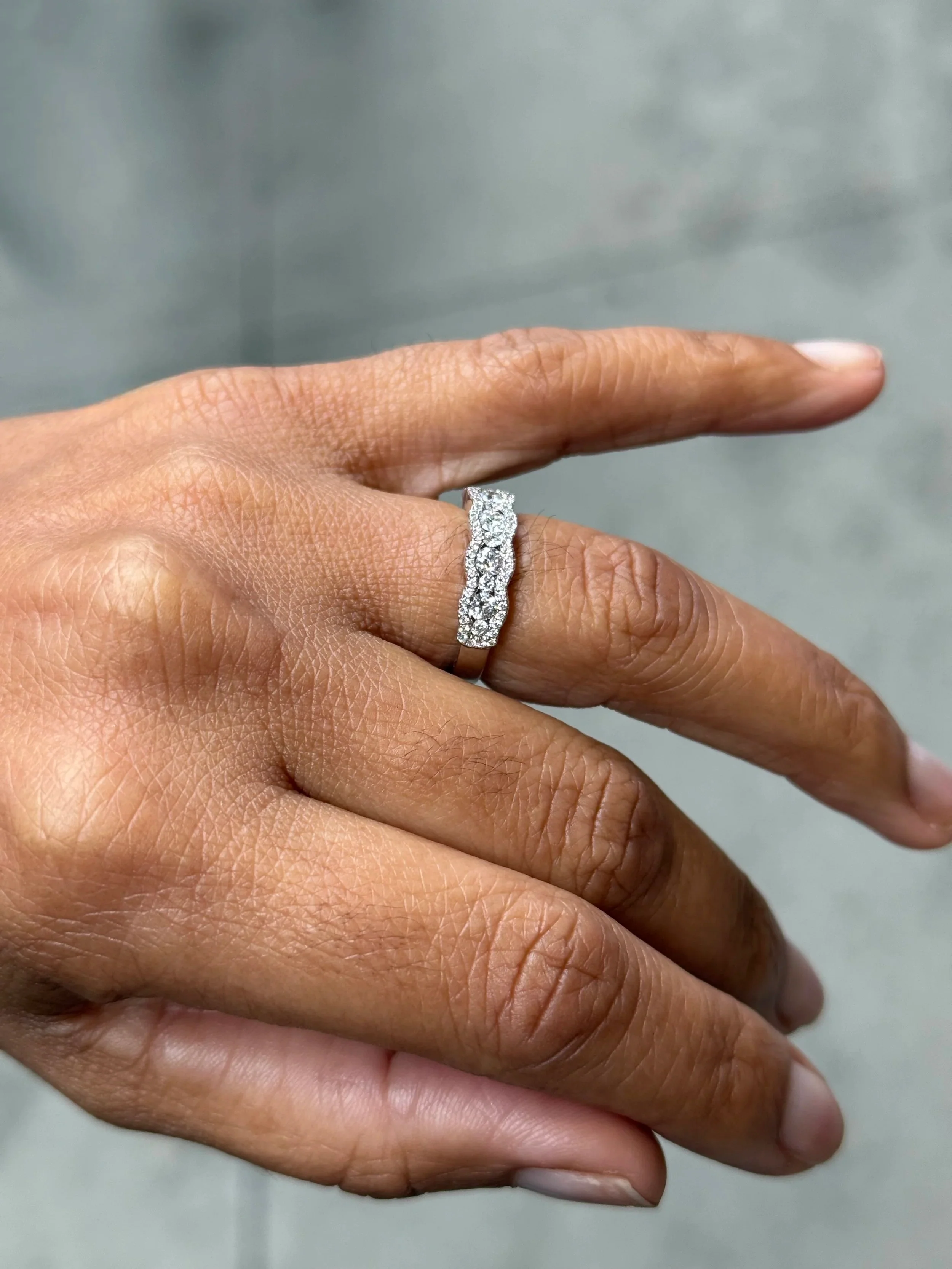 Ladies Mini Wavy Fancy Diamond Band - Image 3