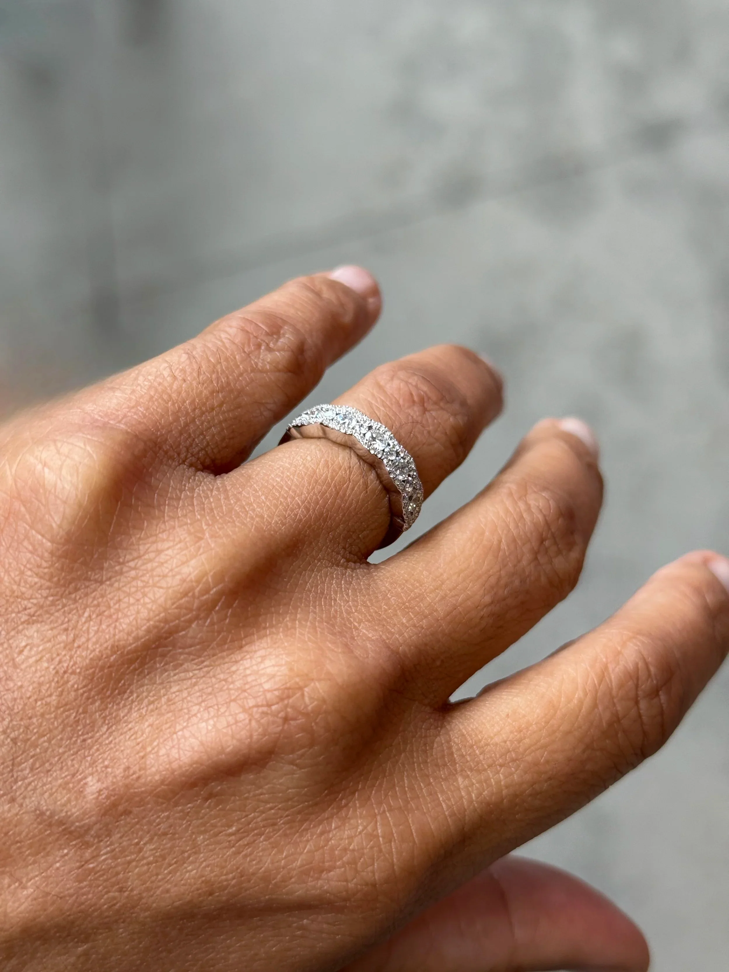 Ladies Mini Wavy Fancy Diamond Band - Image 4