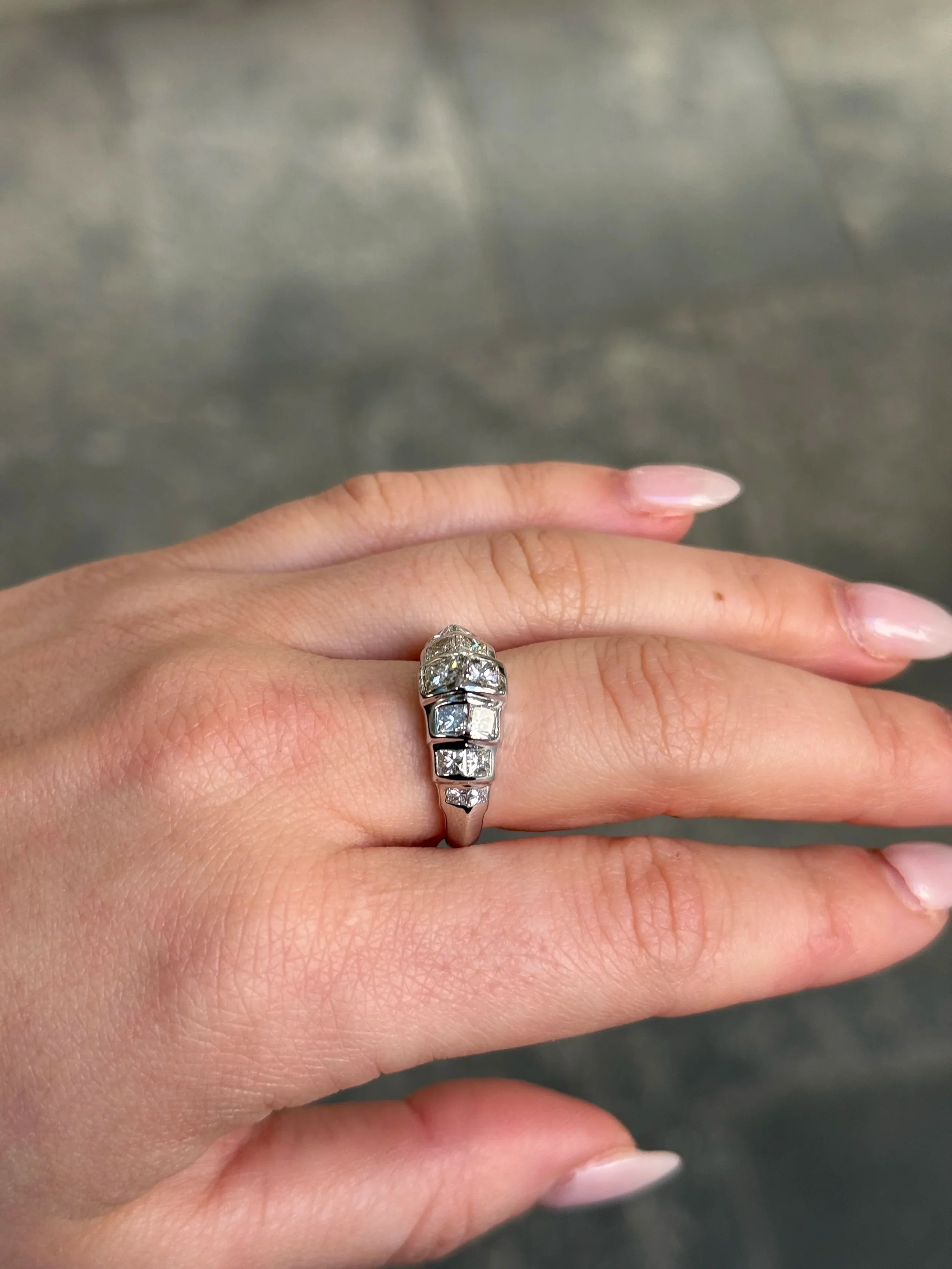 Ladies Mirror Princess Cut Diamond Ring - Image 3