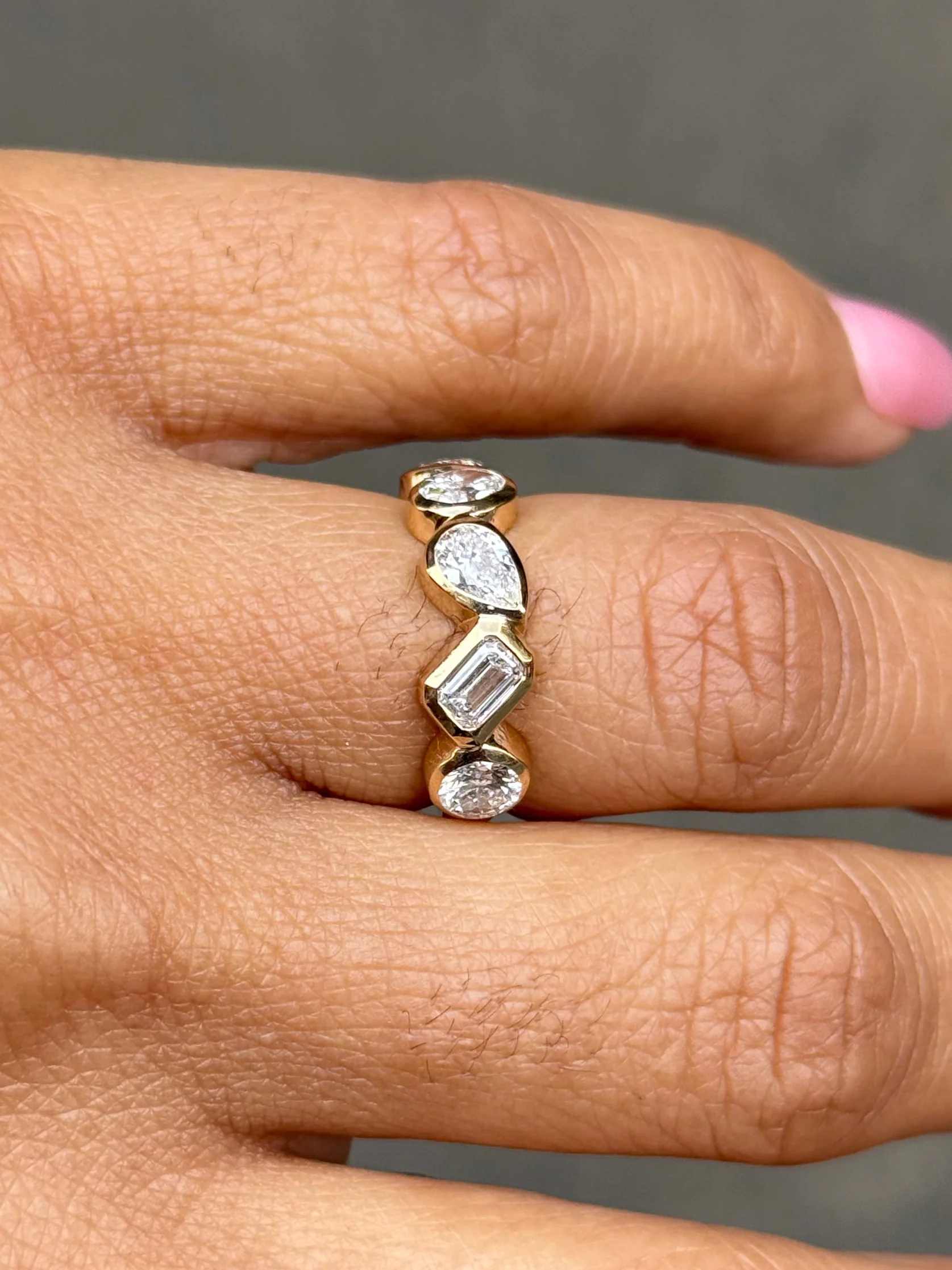 Ladies Multi-Shaped Lab Grown Diamond Band