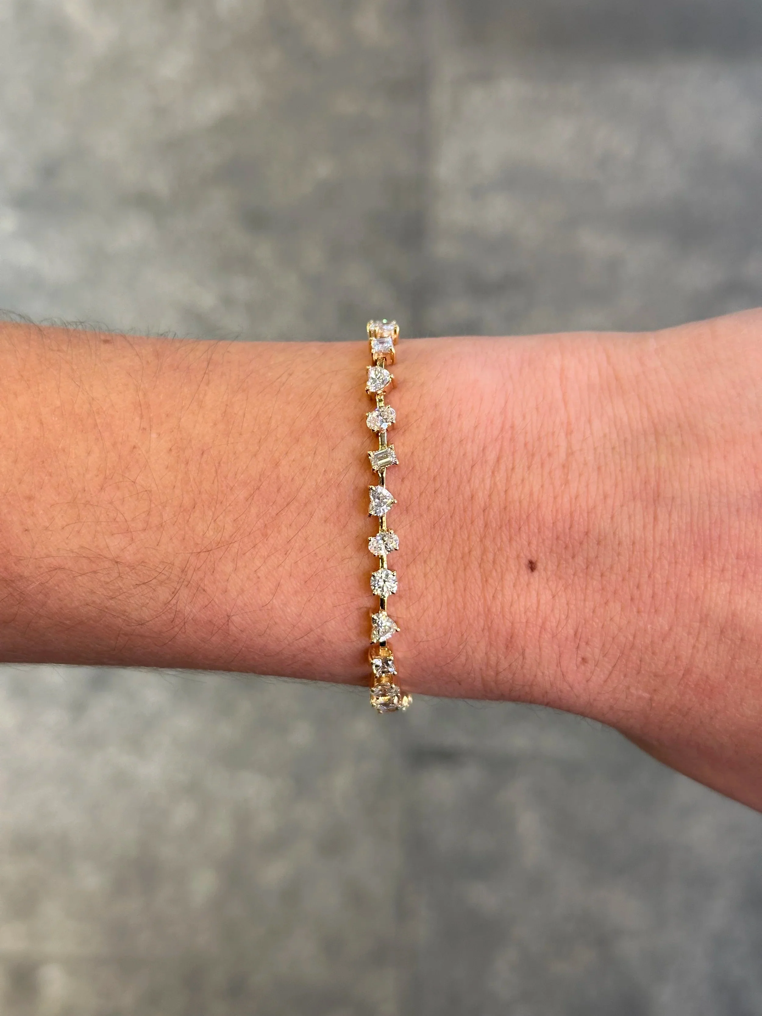 Ladies Multi-Shaped Diamond Bracelet - Image 2
