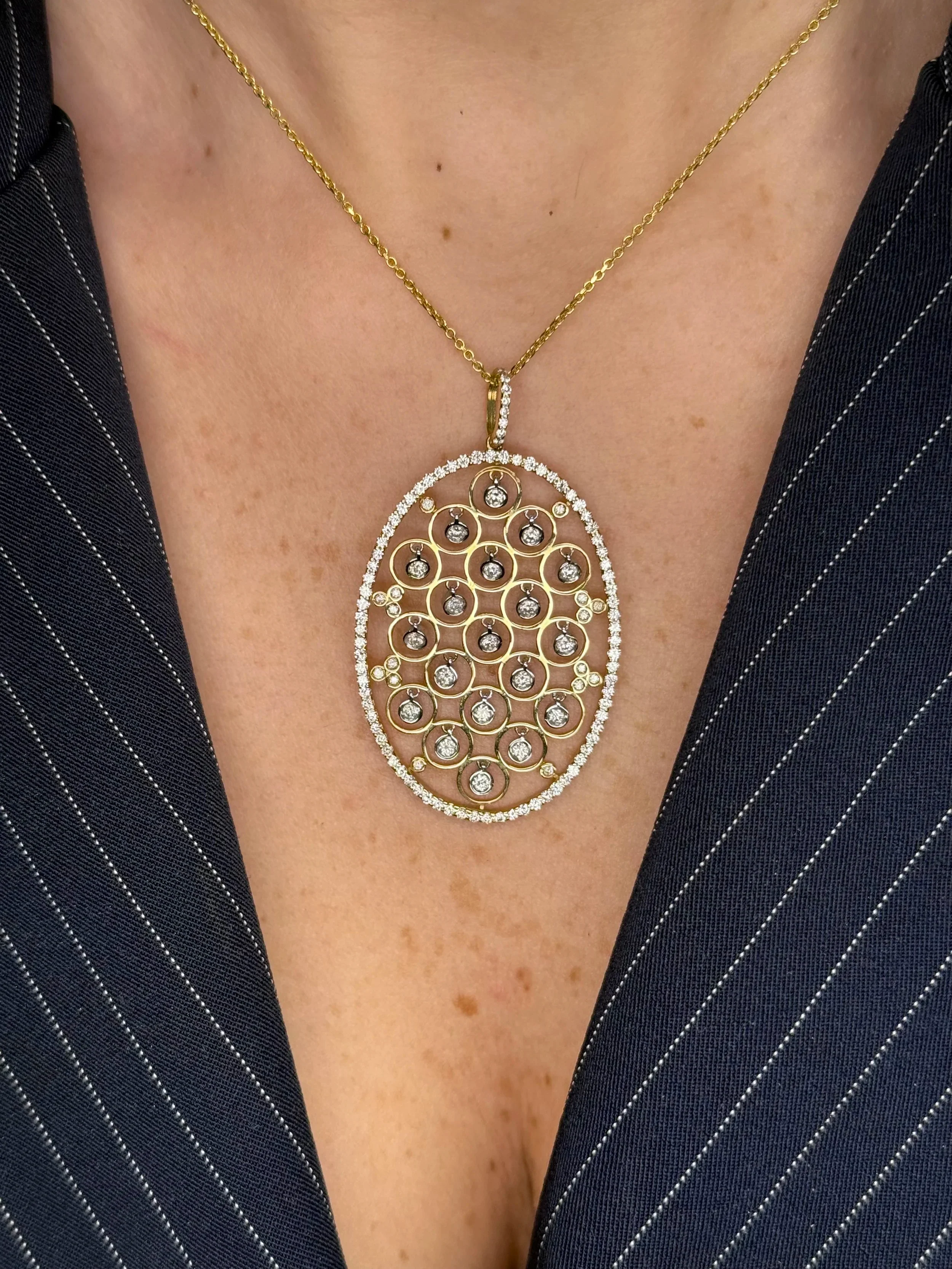 Ladies Oval Dangling Fancy Pendant - Image 2