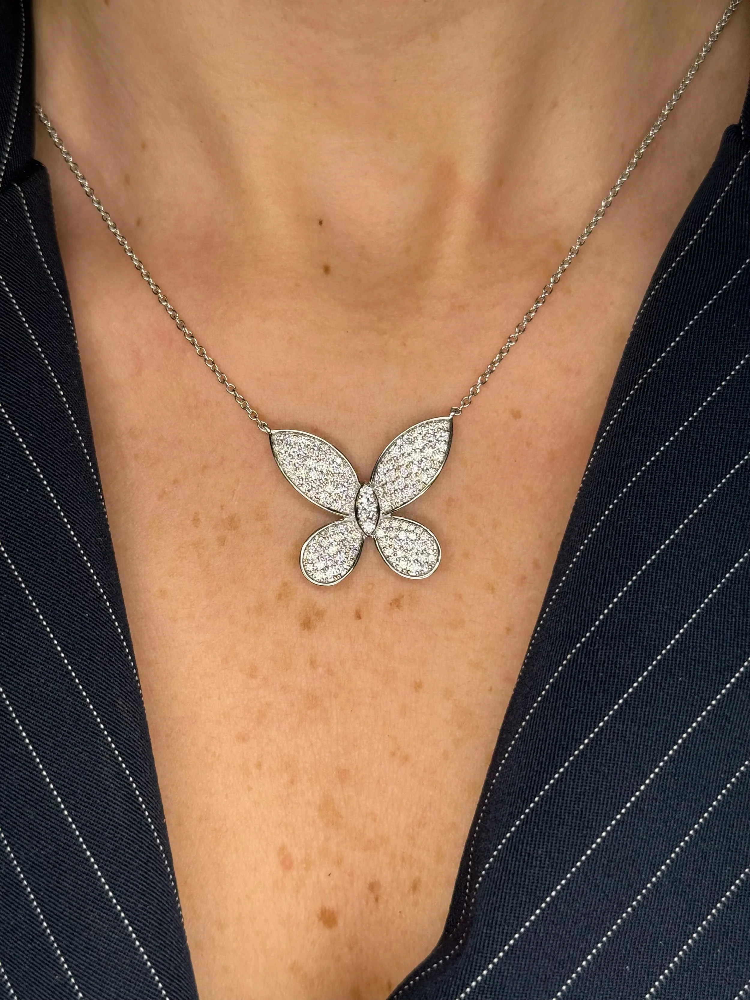 Ladies Pave Set Butterfly Pendant - Image 2
