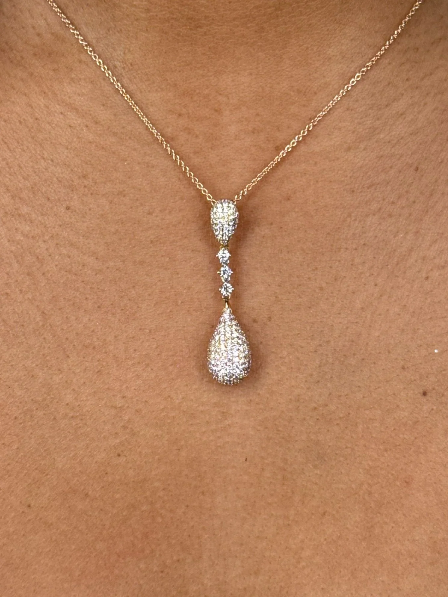 Ladies Pave set Dangling Pendant