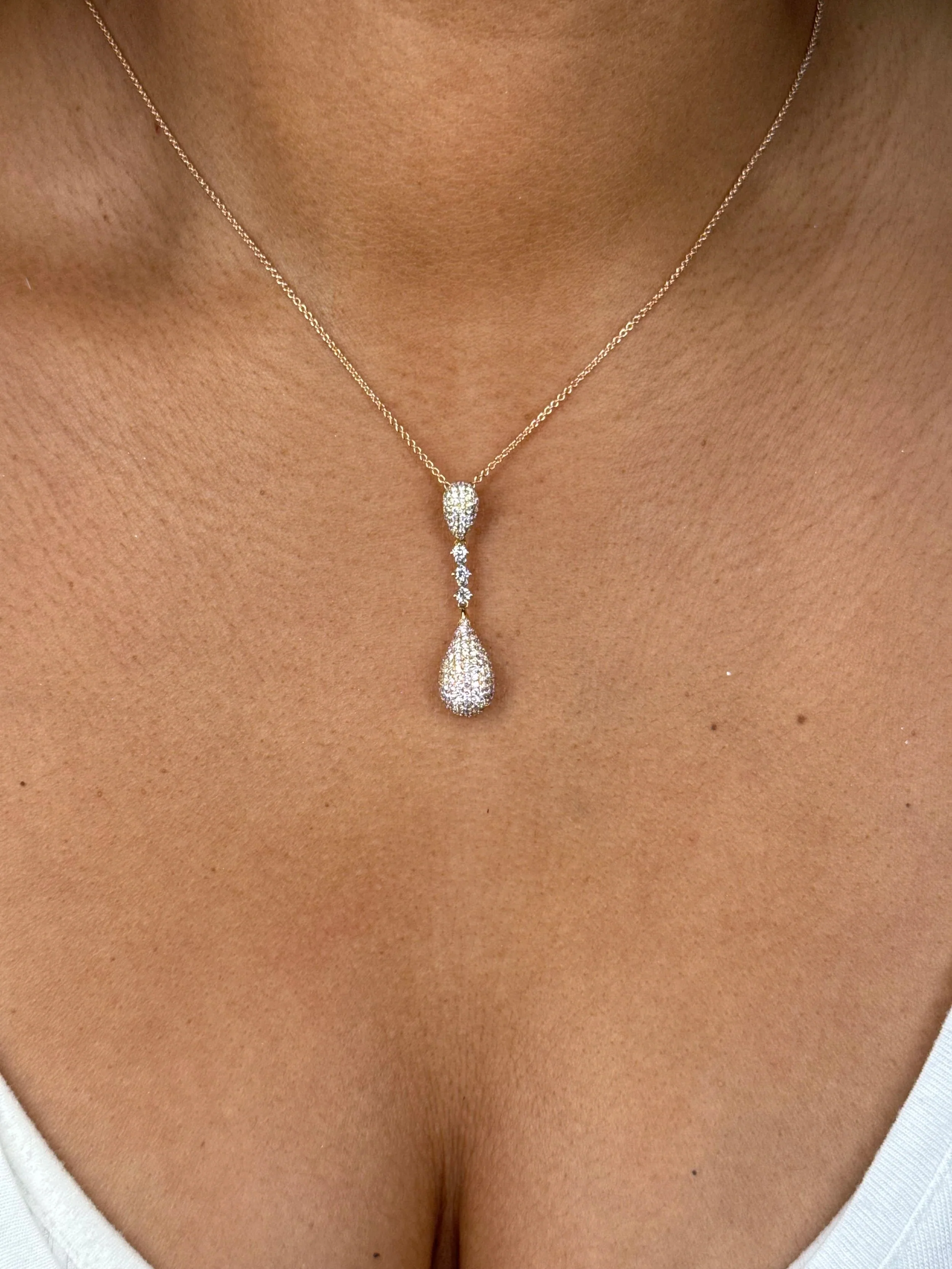 Ladies Pave set Dangling Pendant - Image 2