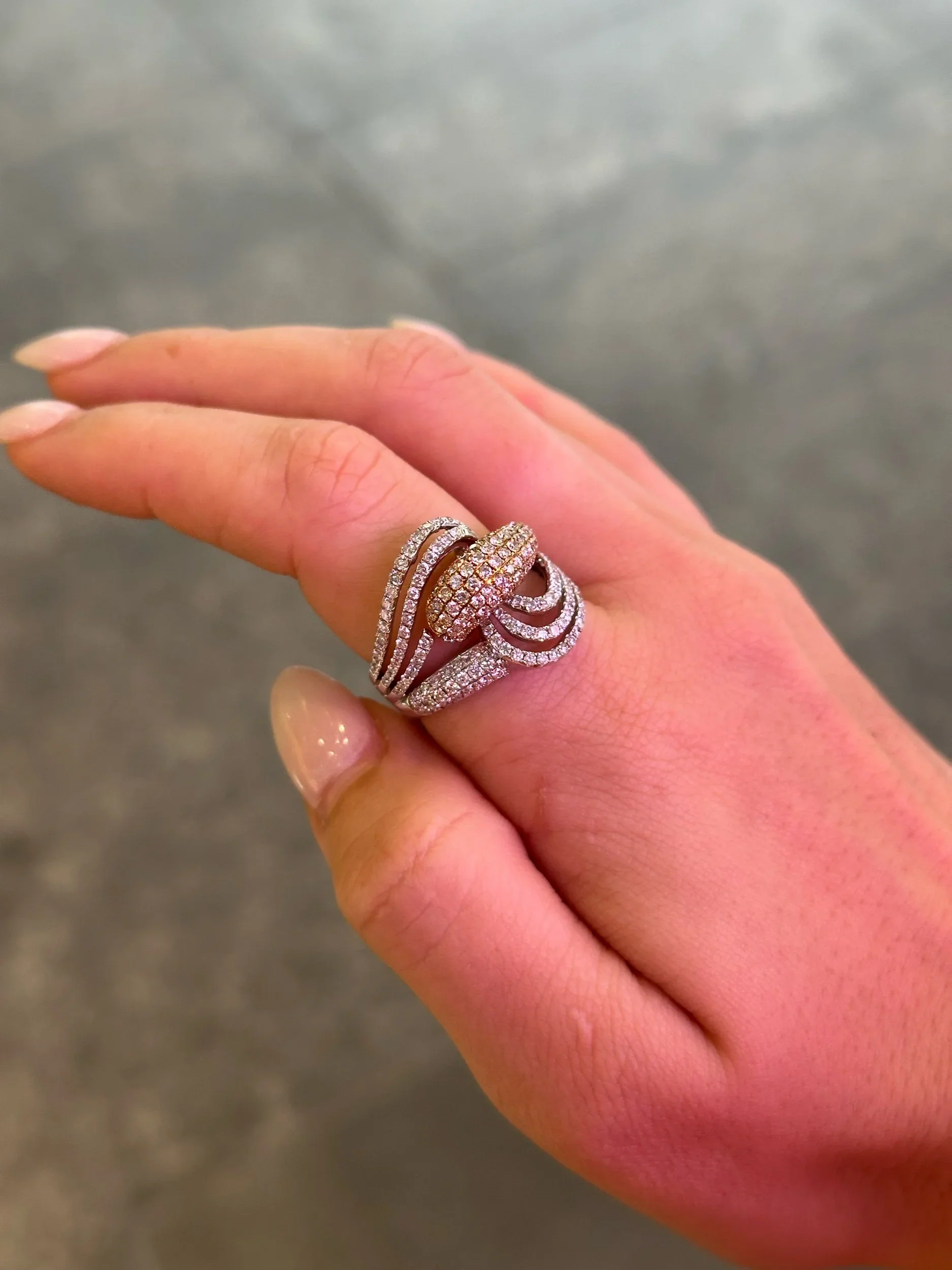 Ladies Pave Set Intertwined Ring - Image 3