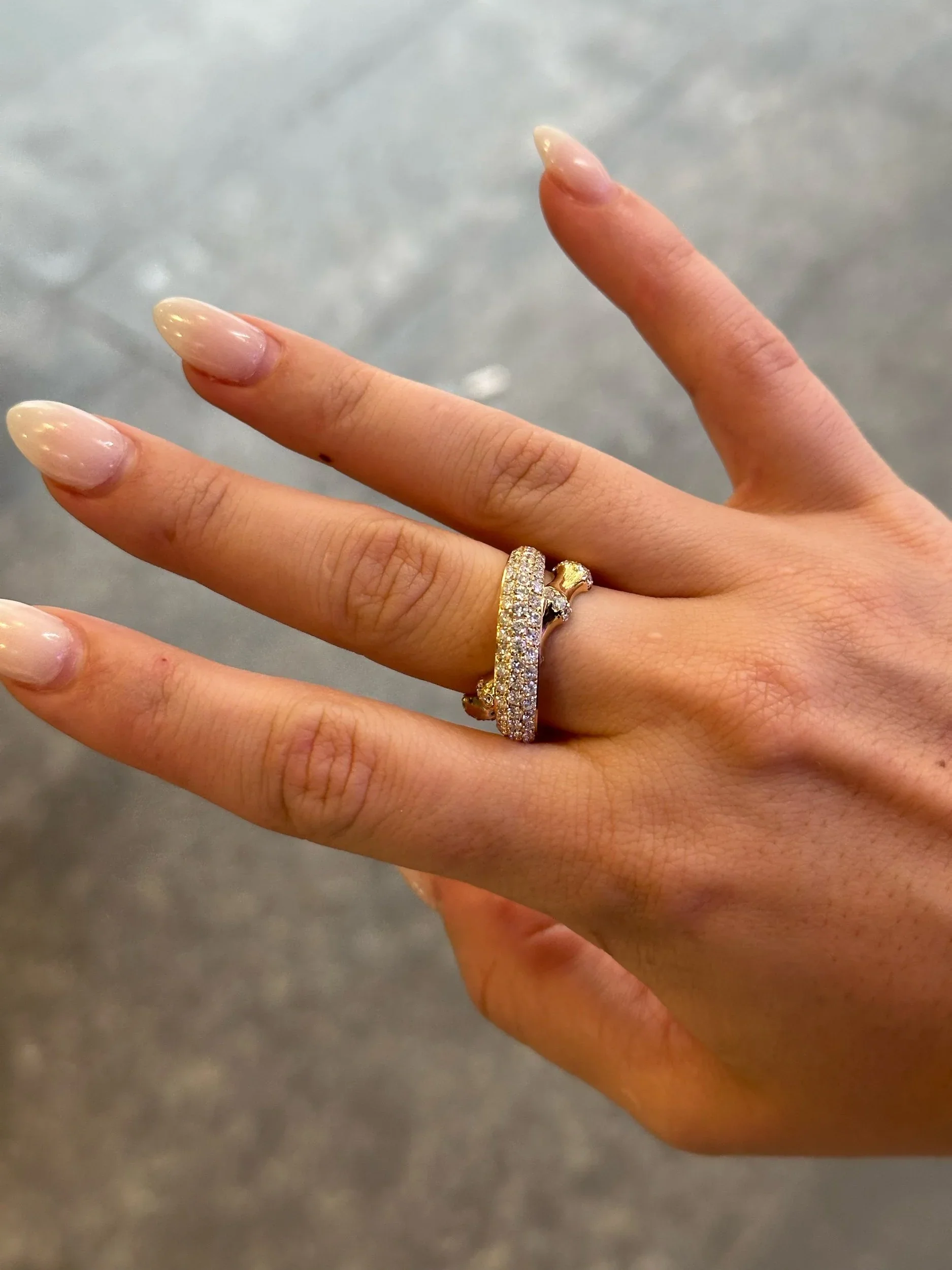 Ladies Pave Set Overlapping Ring - Image 2