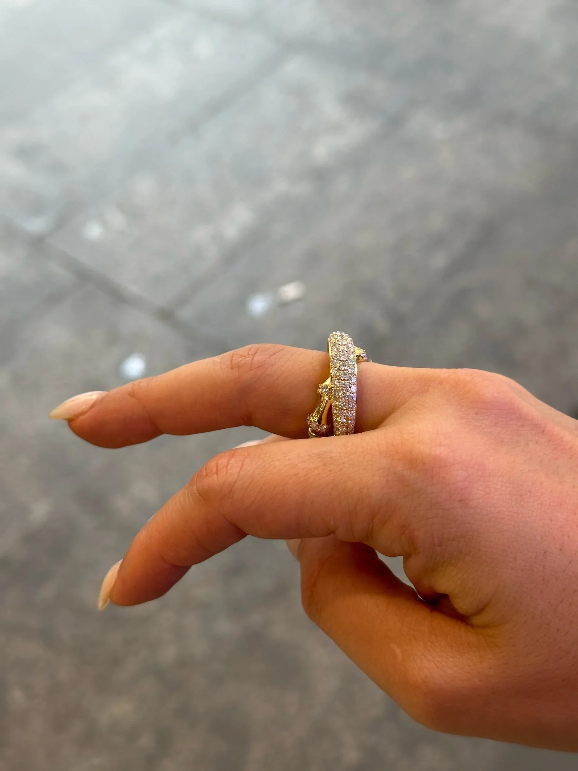 Ladies Pave Set Overlapping Ring - Image 3
