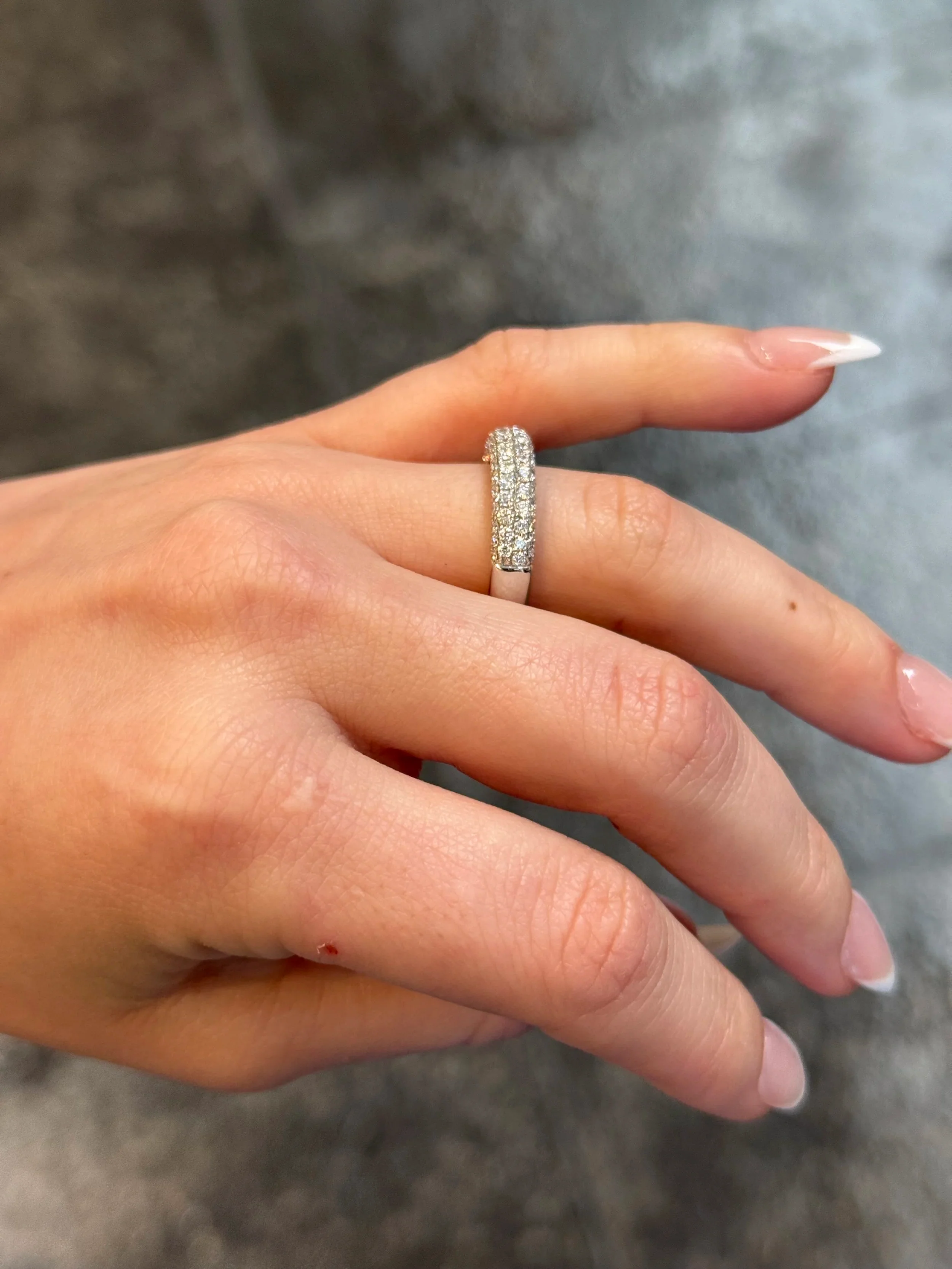 Ladies Pave Set Wedding Band - Image 3