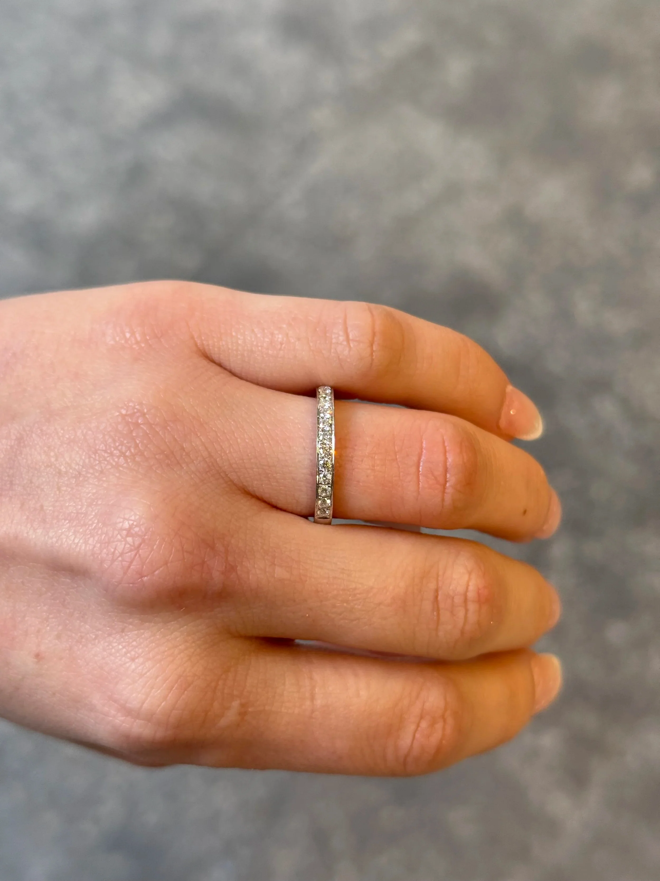 Ladies Pave Set Wedding Band - Image 2