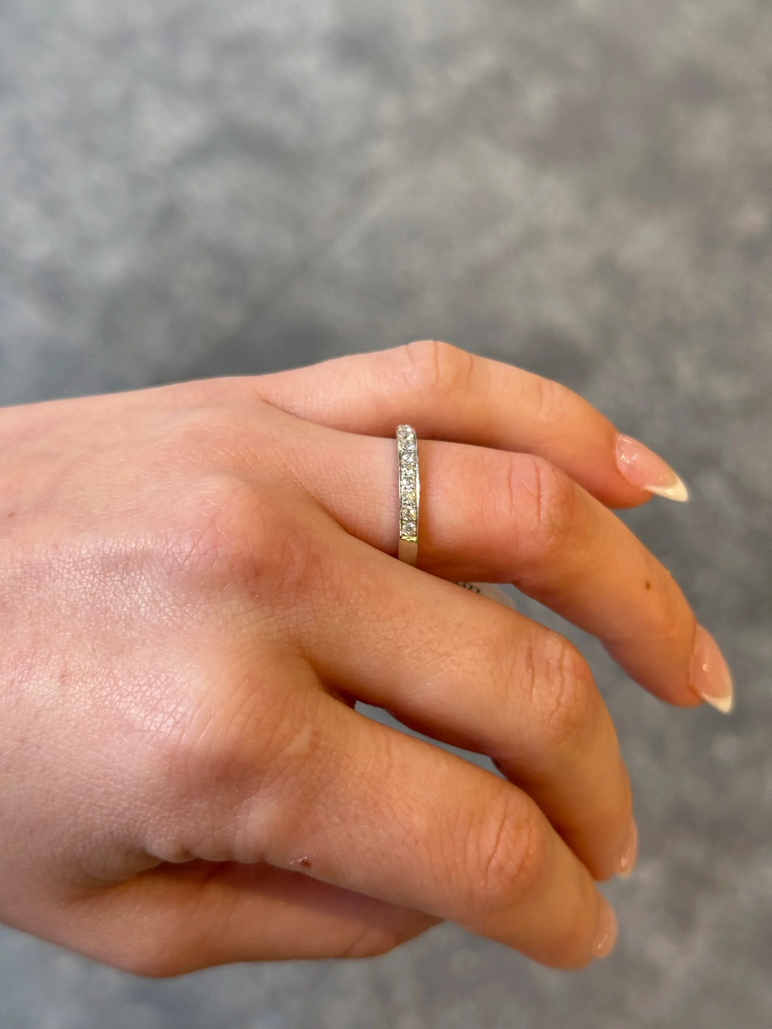 Ladies Pave Set Wedding Band - Image 3