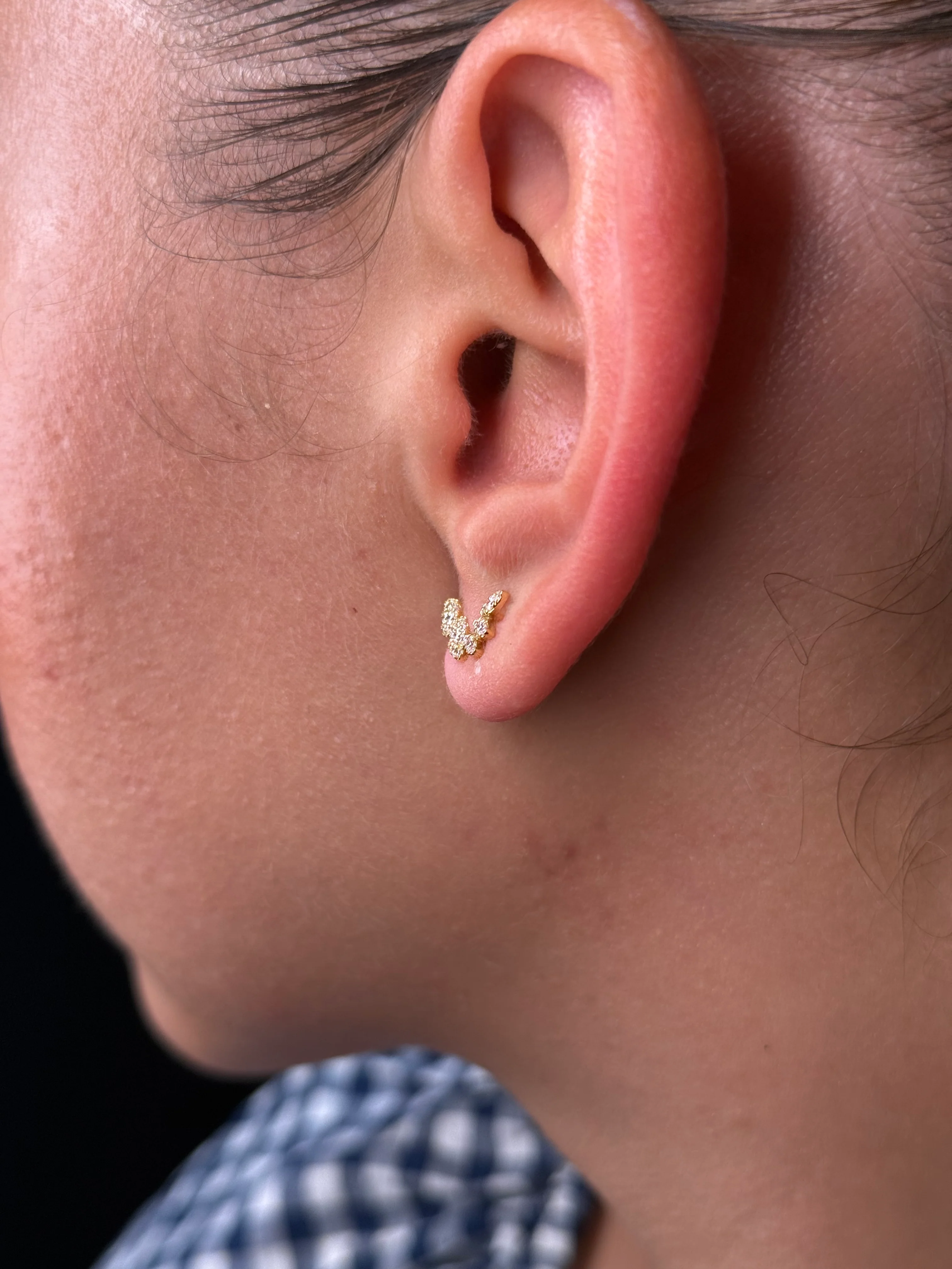Ladies Pear Marquise Cluster Climber Earring - Image 3