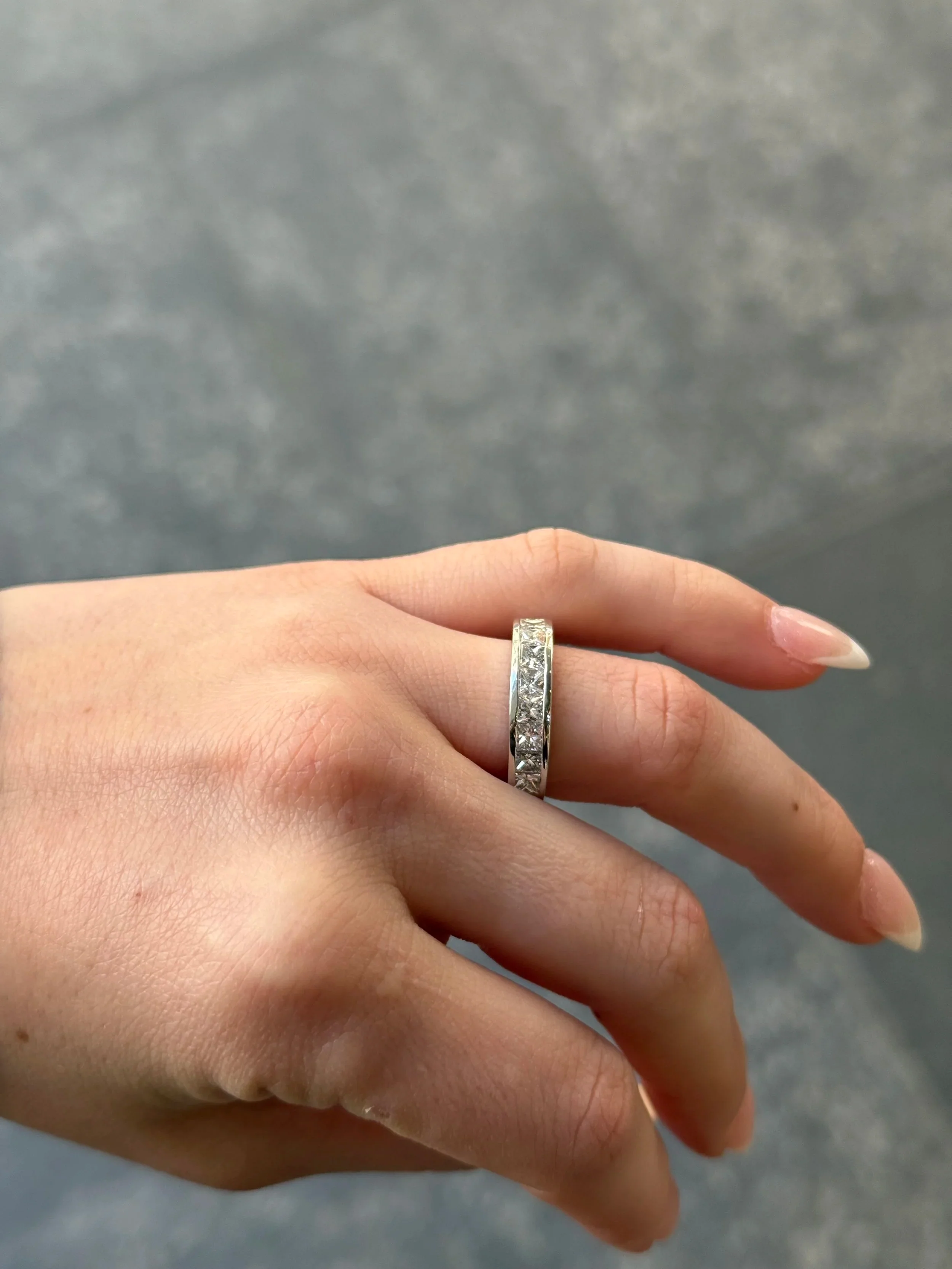 Ladies Princess Channel Set Wedding Band - Image 3