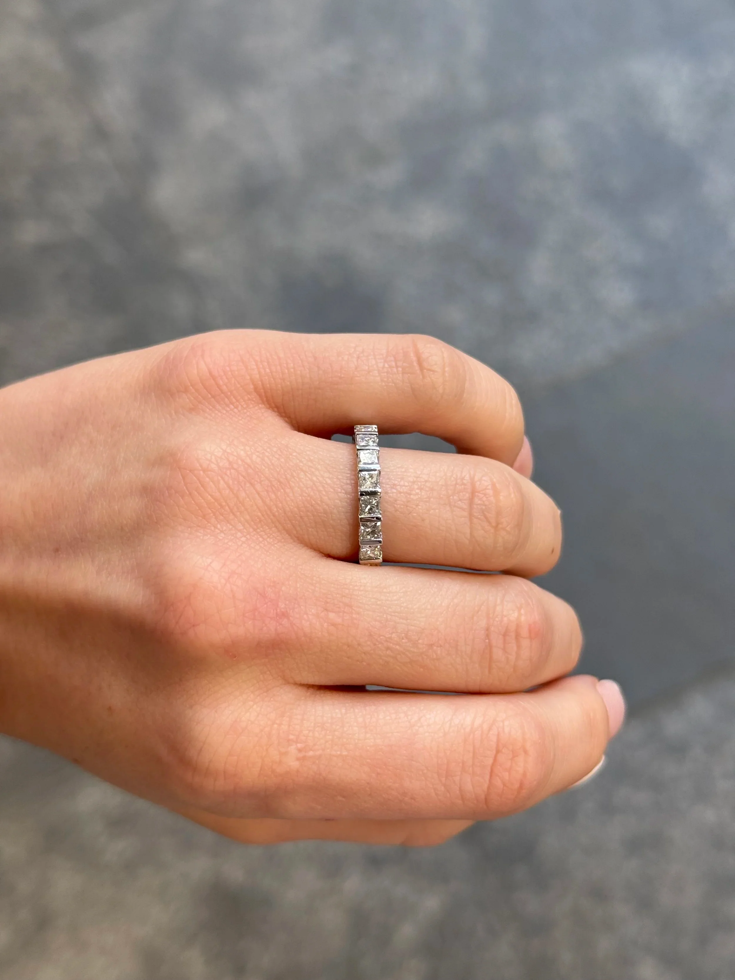Ladies Princess Eternity Wedding Band - Image 2