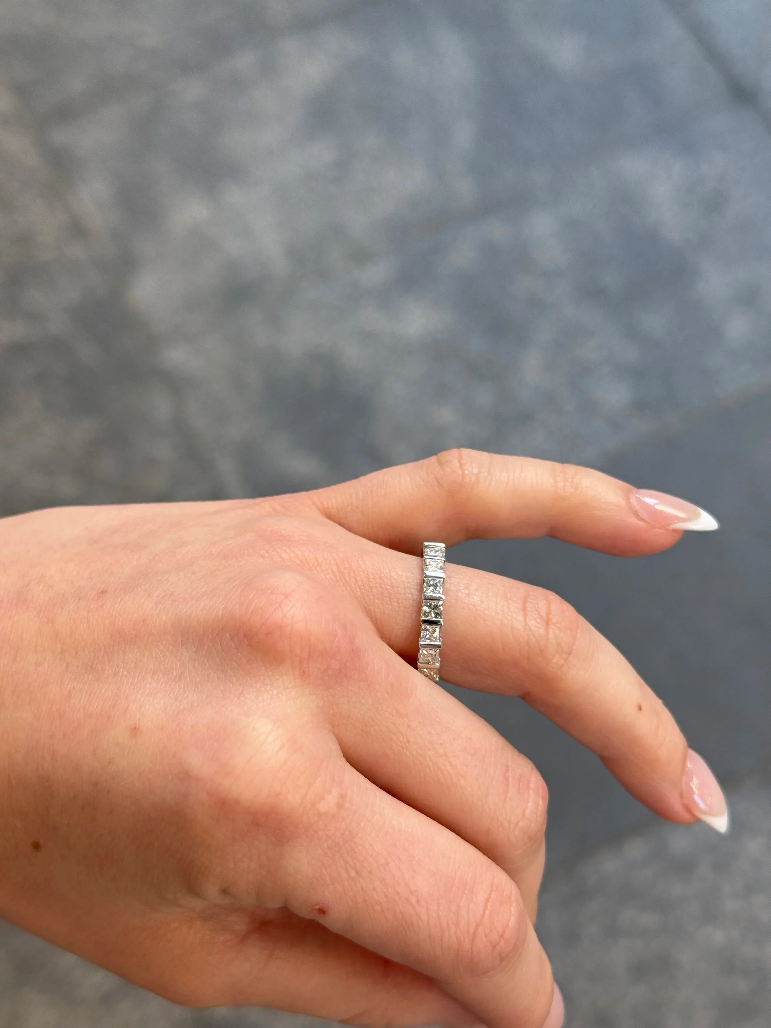 Ladies Princess Eternity Wedding Band - Image 3