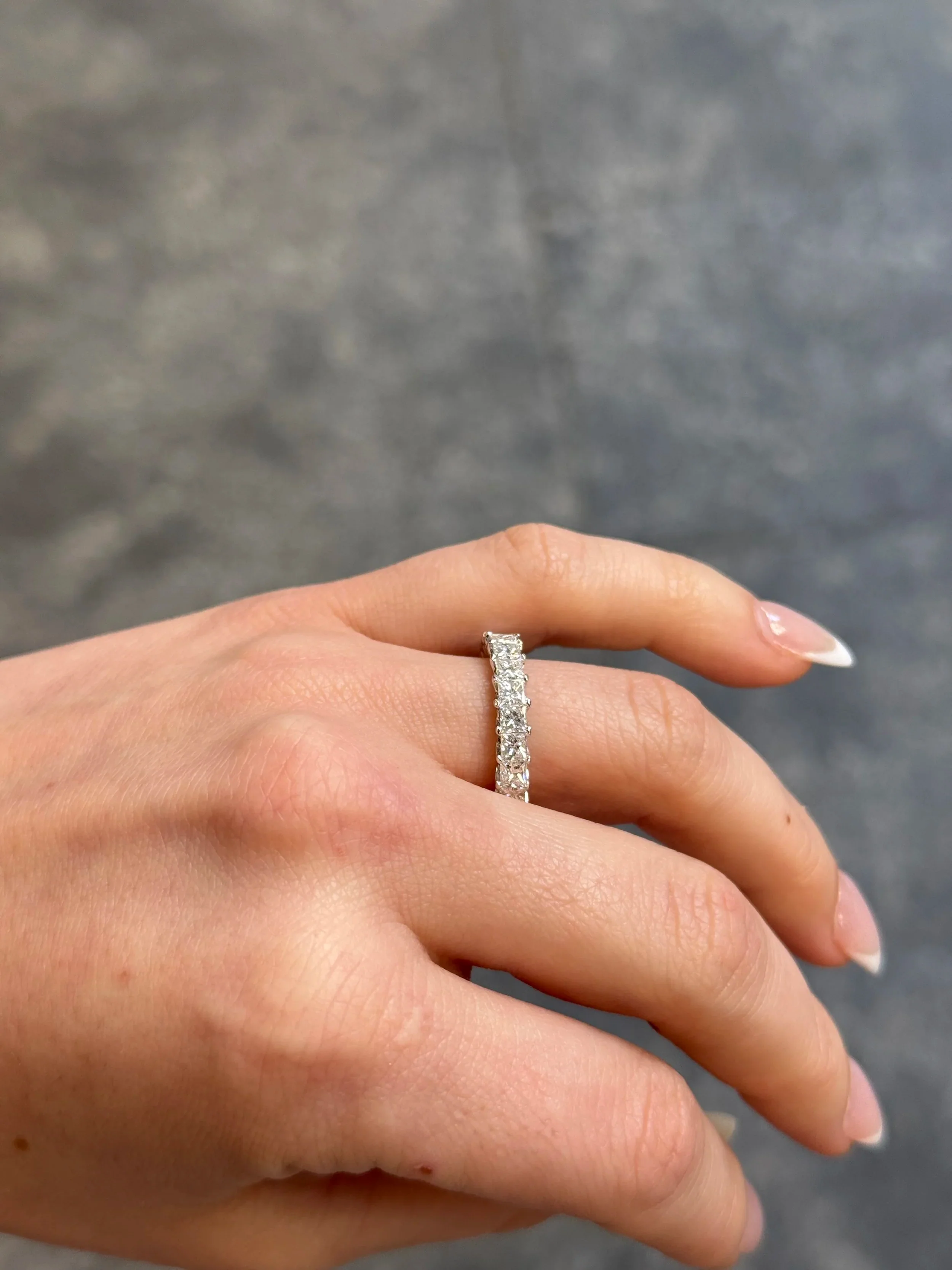 Ladies Princess Eternity Wedding Band - Image 3