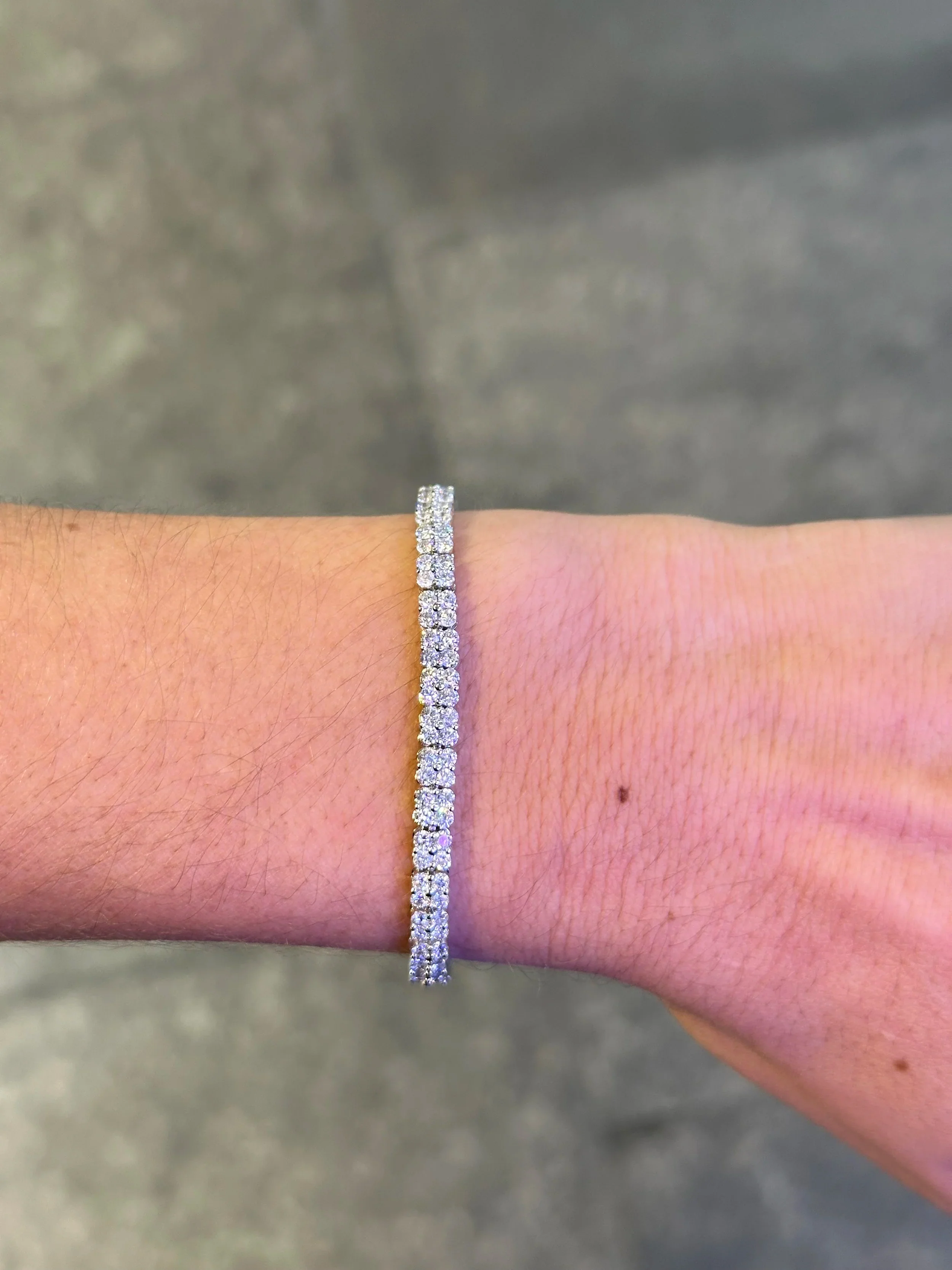Ladies Round Diamond Cluster Bracelet - Image 2