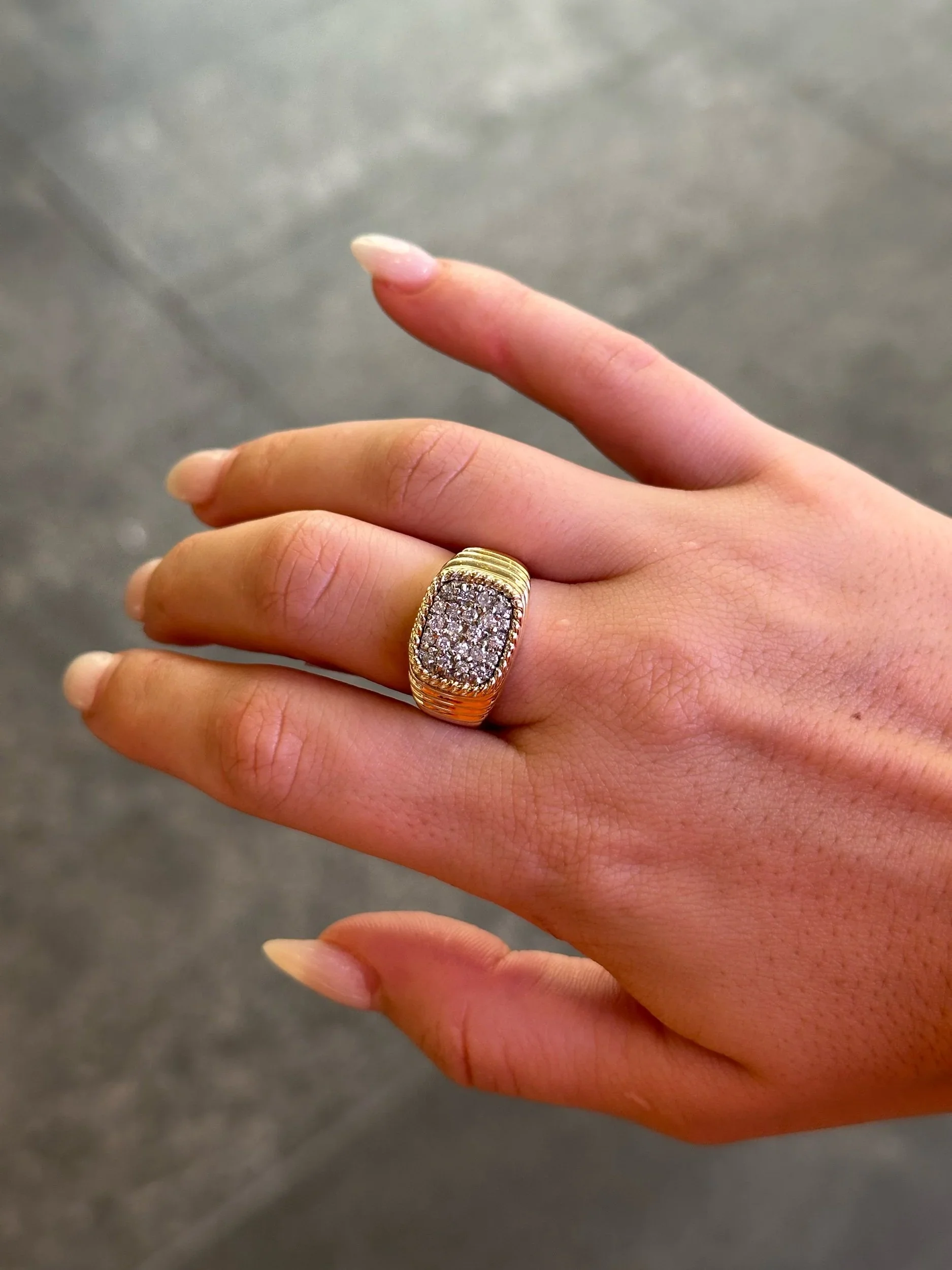 Ladies Round Diamond Sigma Ring - Image 2