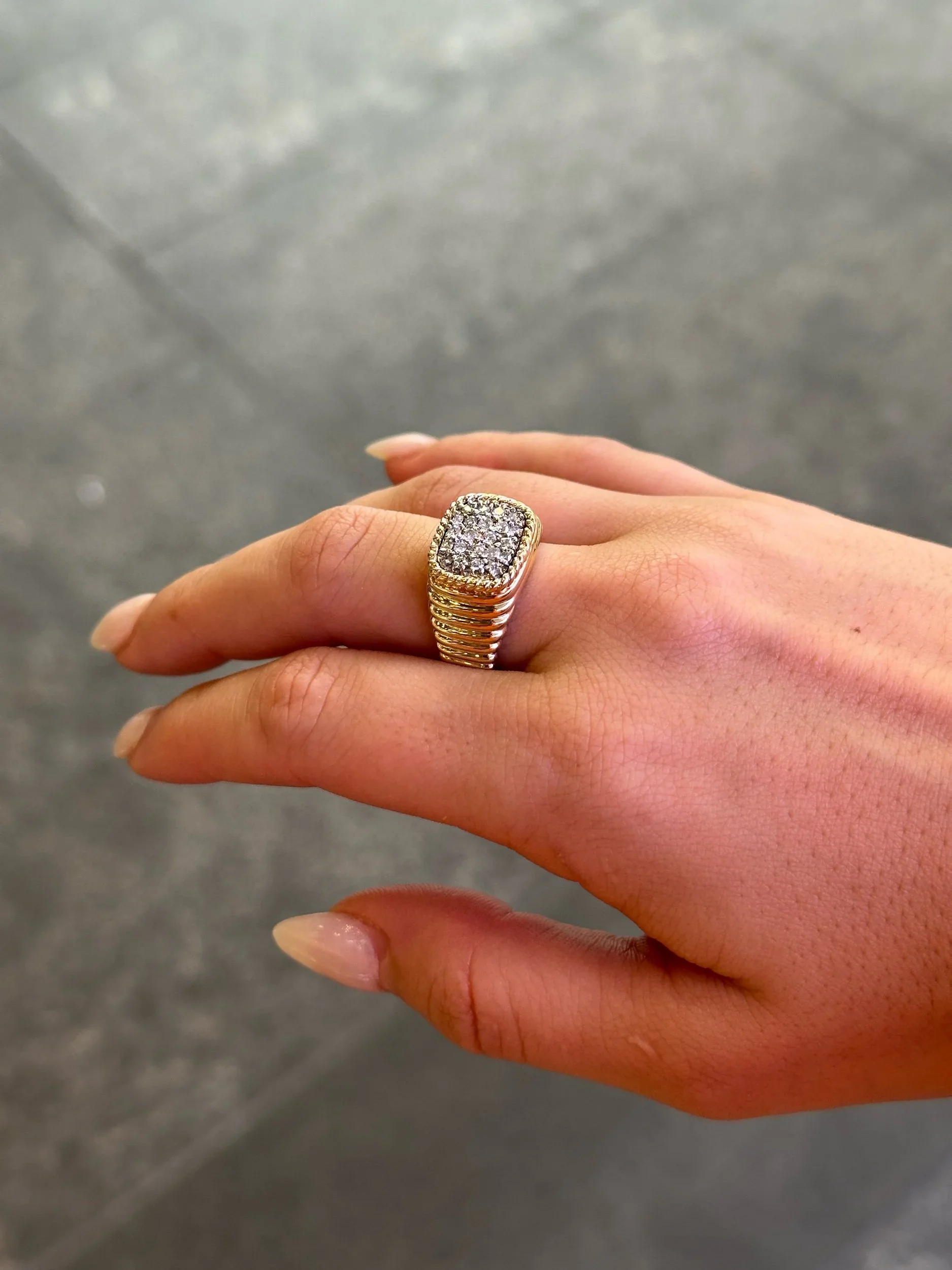 Ladies Round Diamond Sigma Ring - Image 3