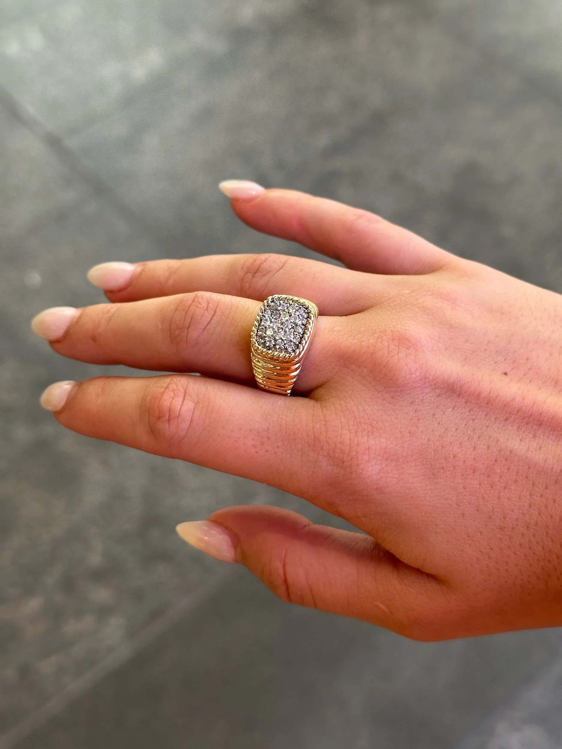 Ladies Round Diamond Sigma Ring - Image 4