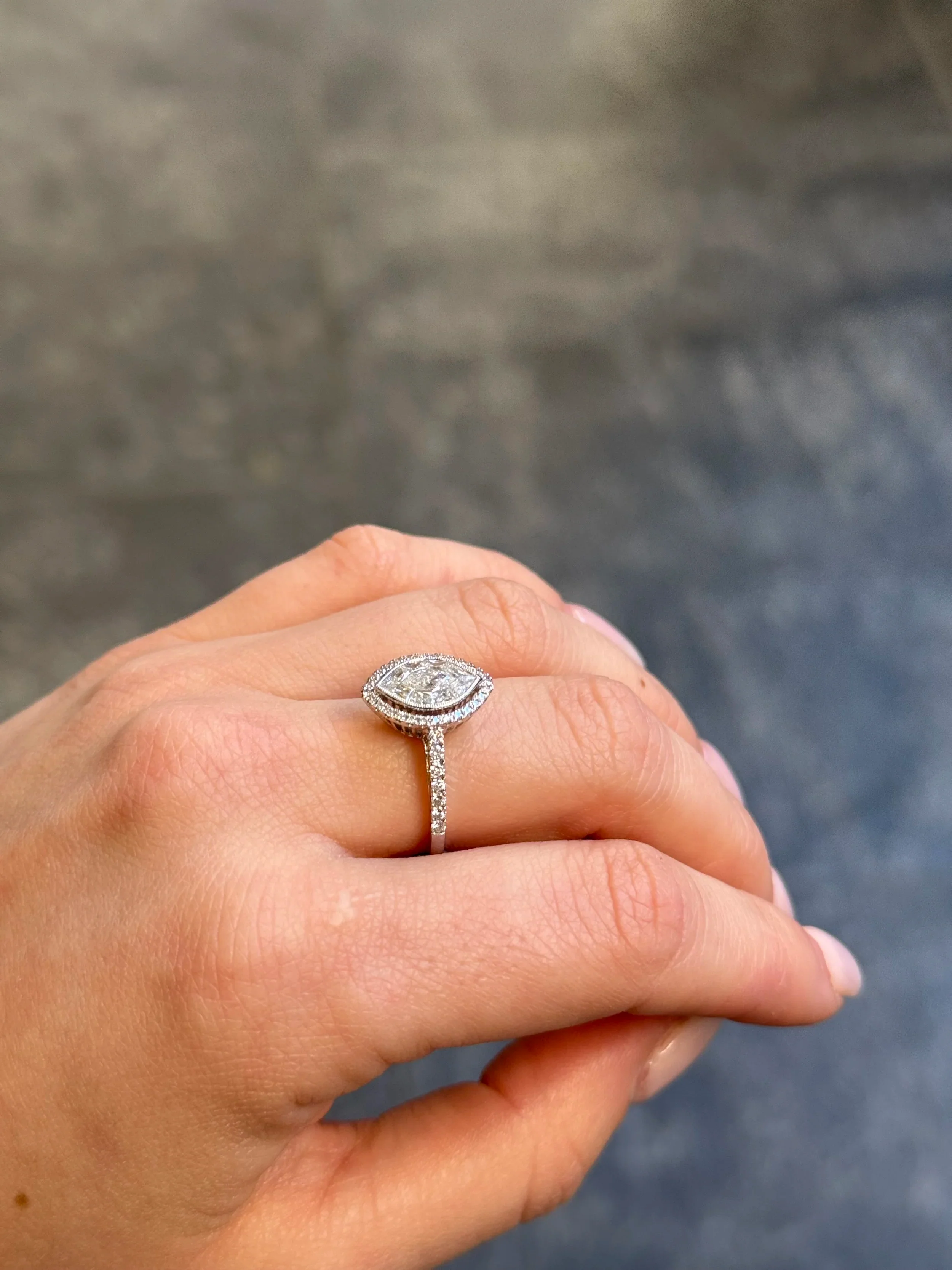 Ladies Round, Marquise, and Baguette Cluster Diamond Fancy Ring - Image 3