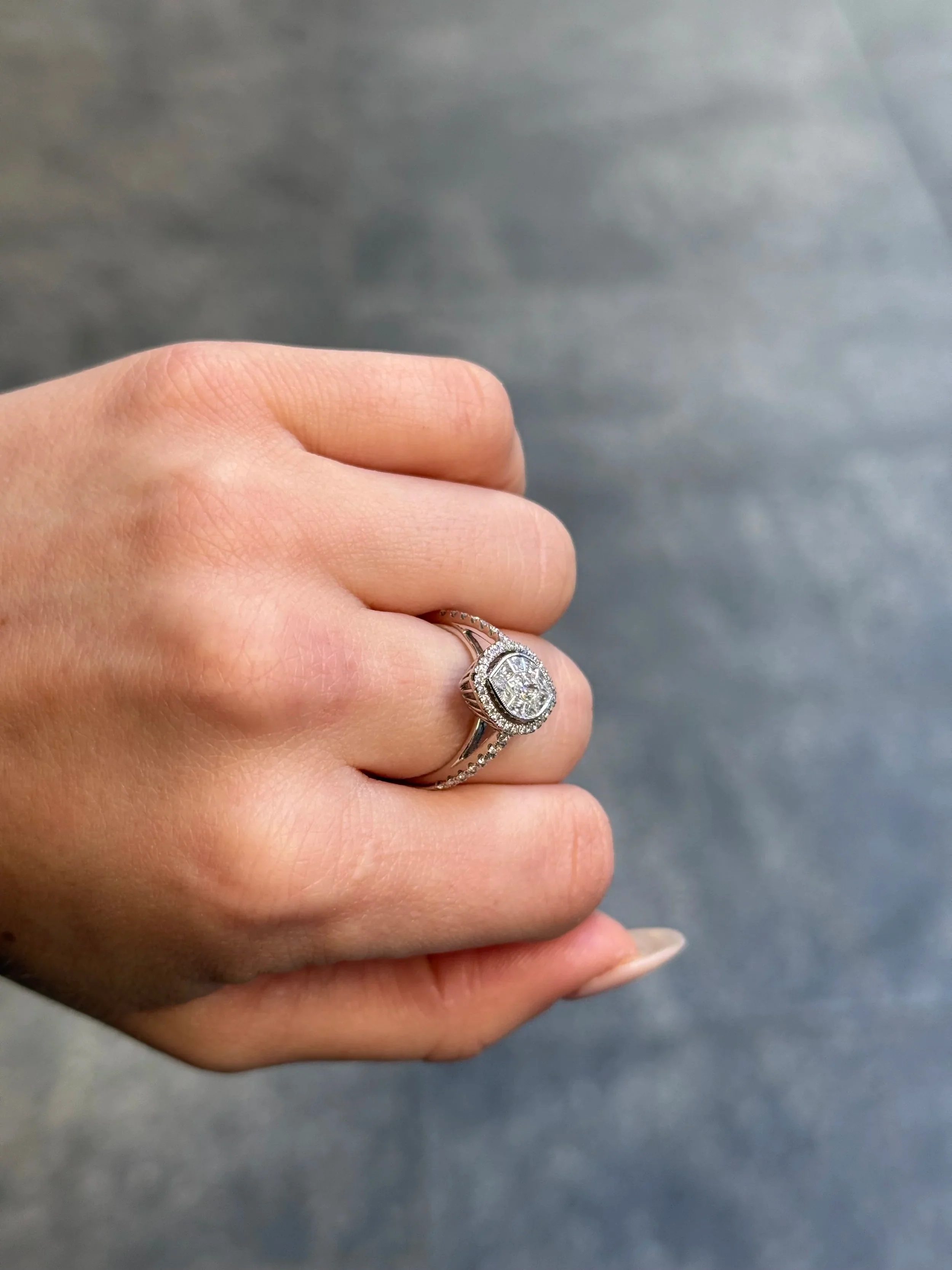 Ladies Round, Marquise, and Baguette Cluster Diamond Fancy Ring - Image 4