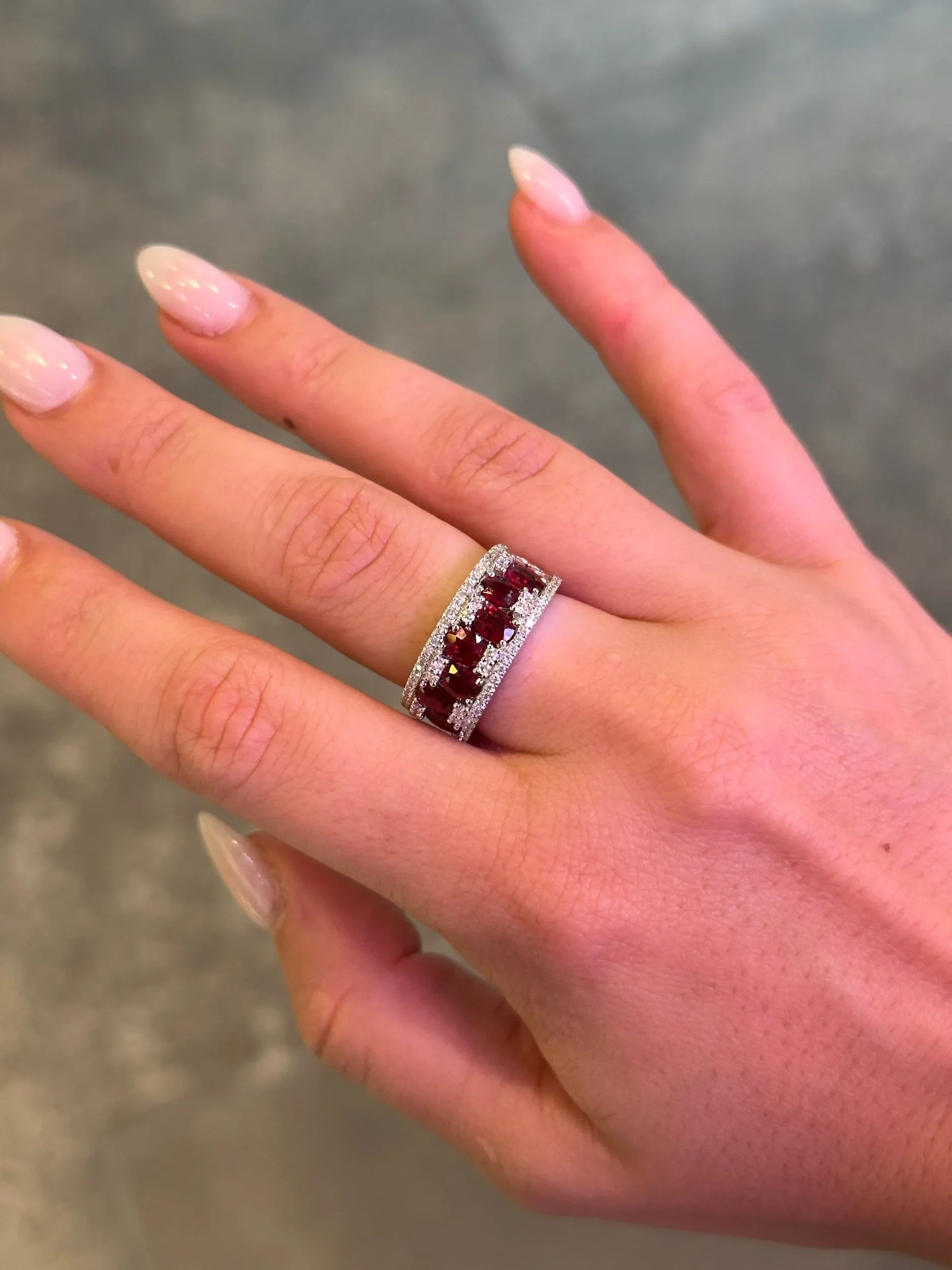 Ladies Ruby and Round Diamond Fancy Ring - Image 2